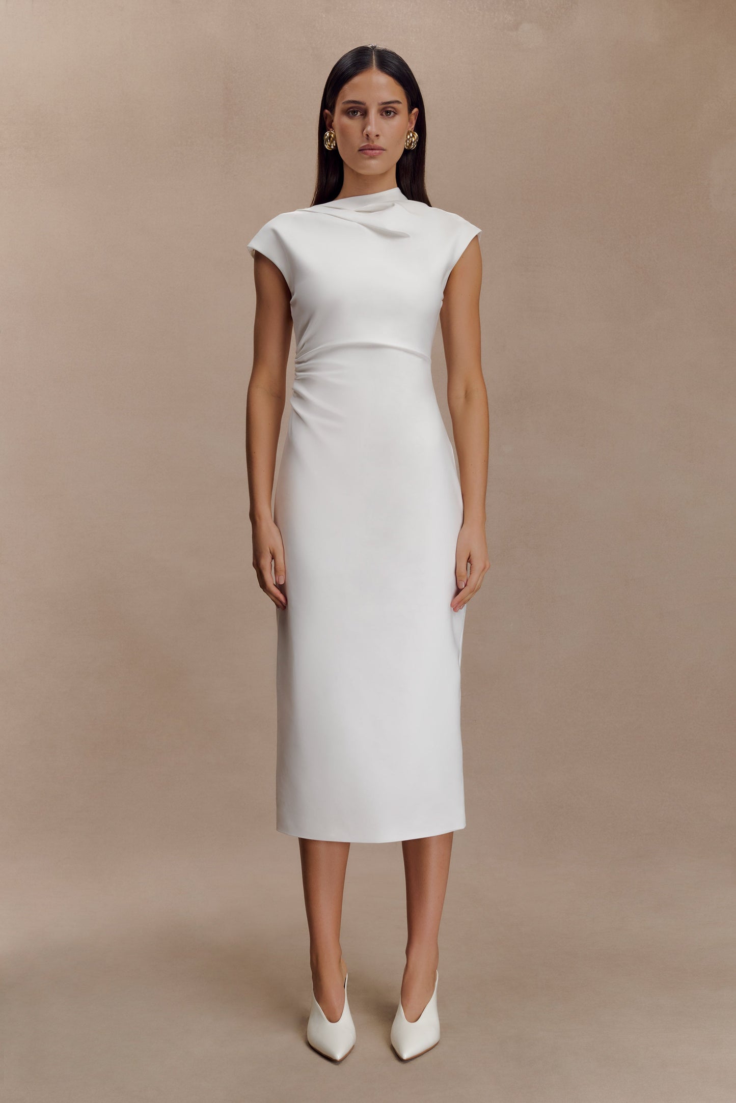 Lorena Cotton Midi Dress - White