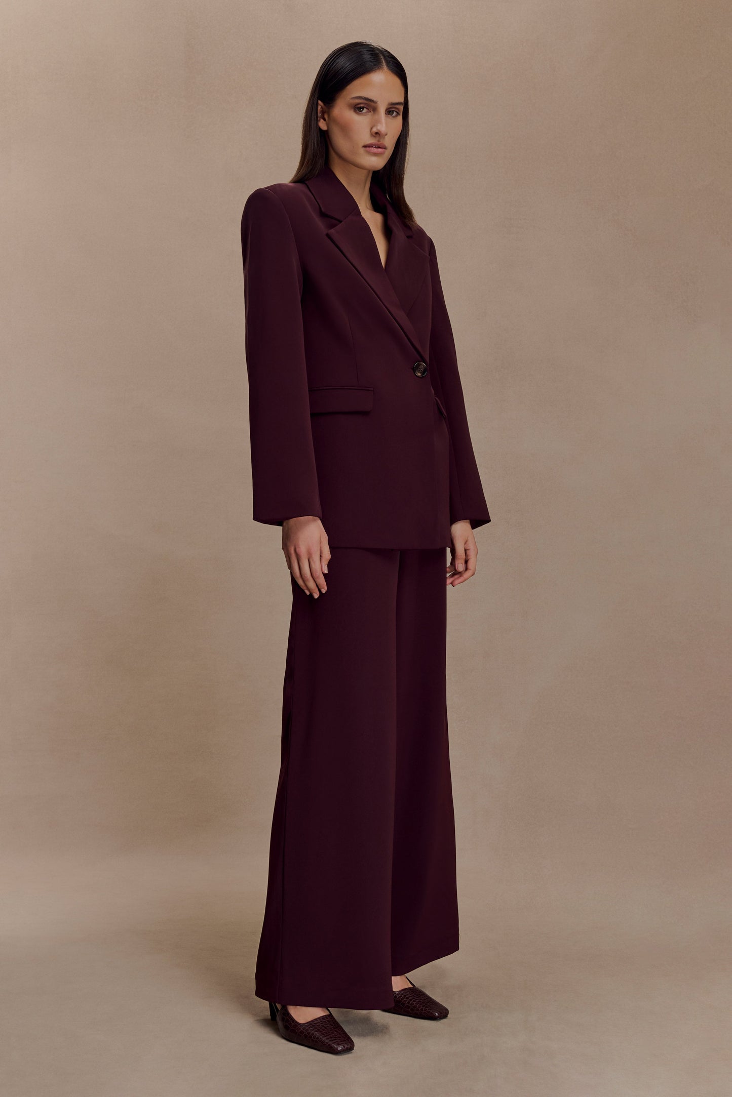 Mateo Oversized Blazer - Mahogany