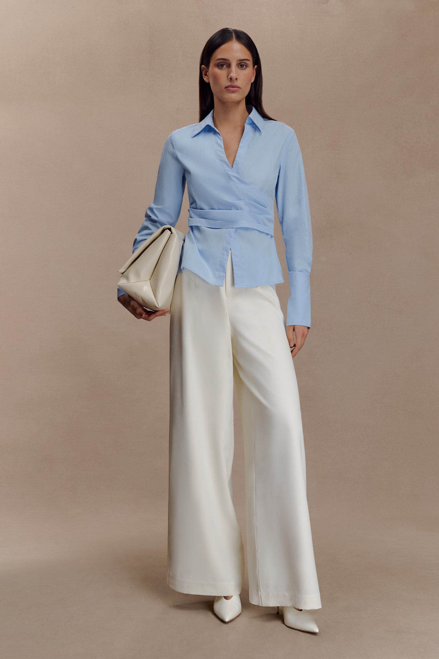 Arlo Wide Leg Suiting Trouser - Ivory