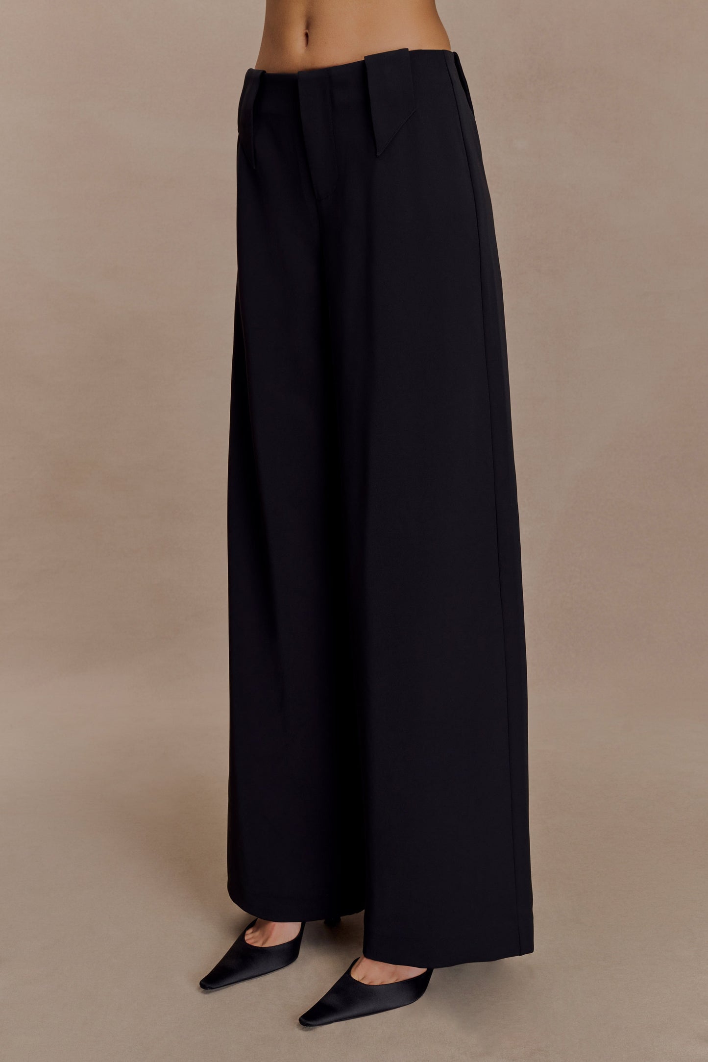 Arlo Wide Leg Suiting Trouser - Black