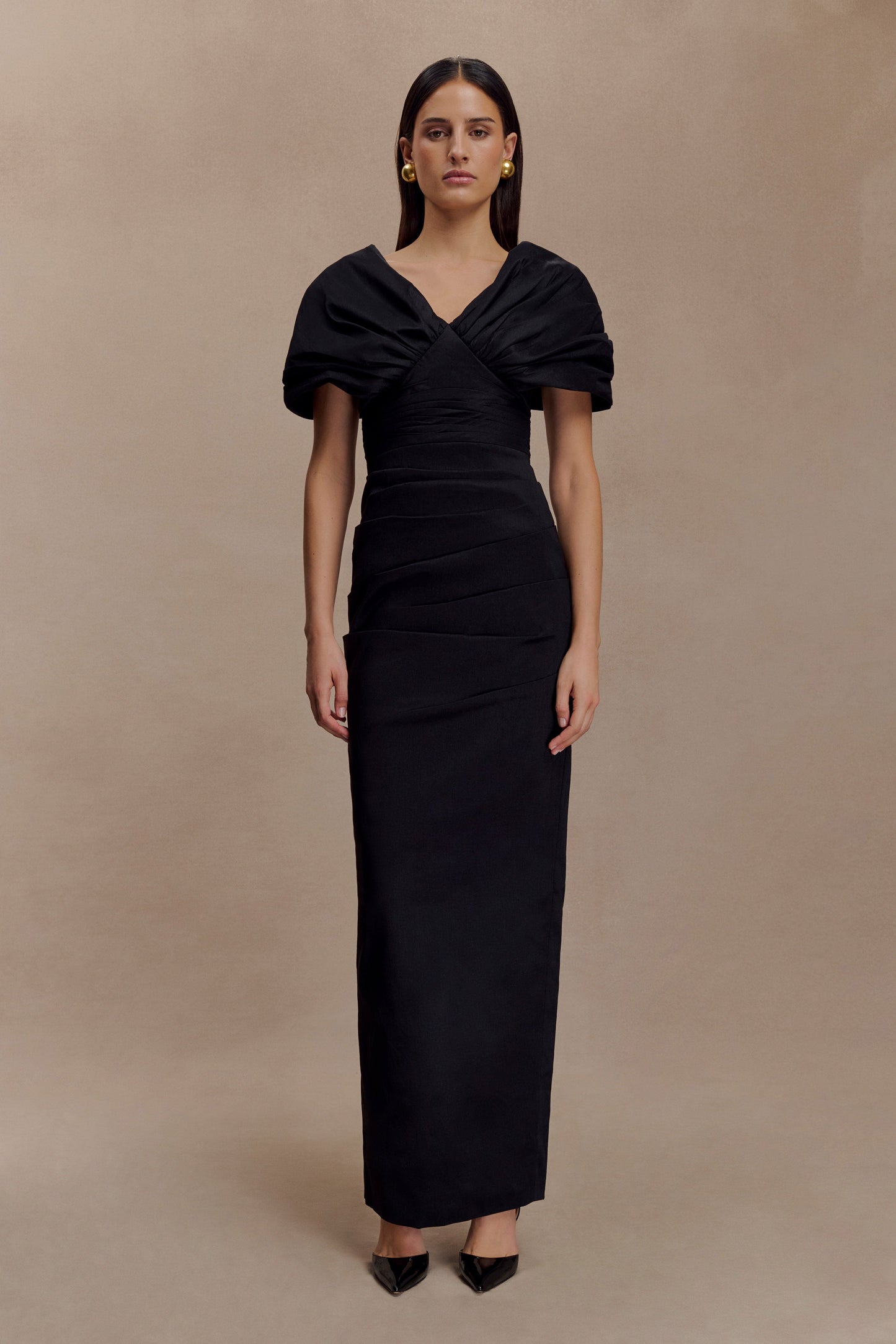 Thelma Bardot Maxi Dress - Black