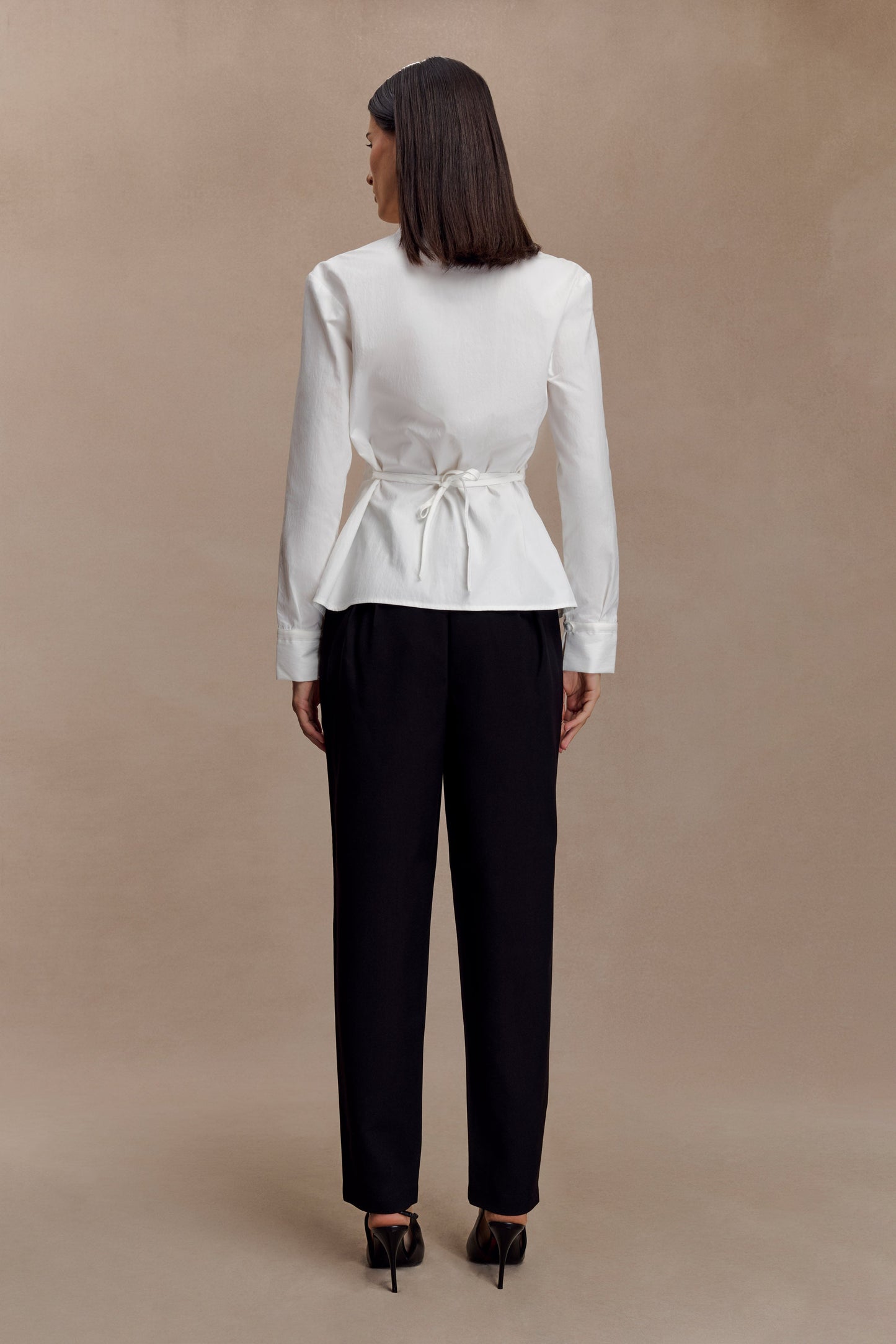 Olie Barrel Leg Suiting Pants - Black