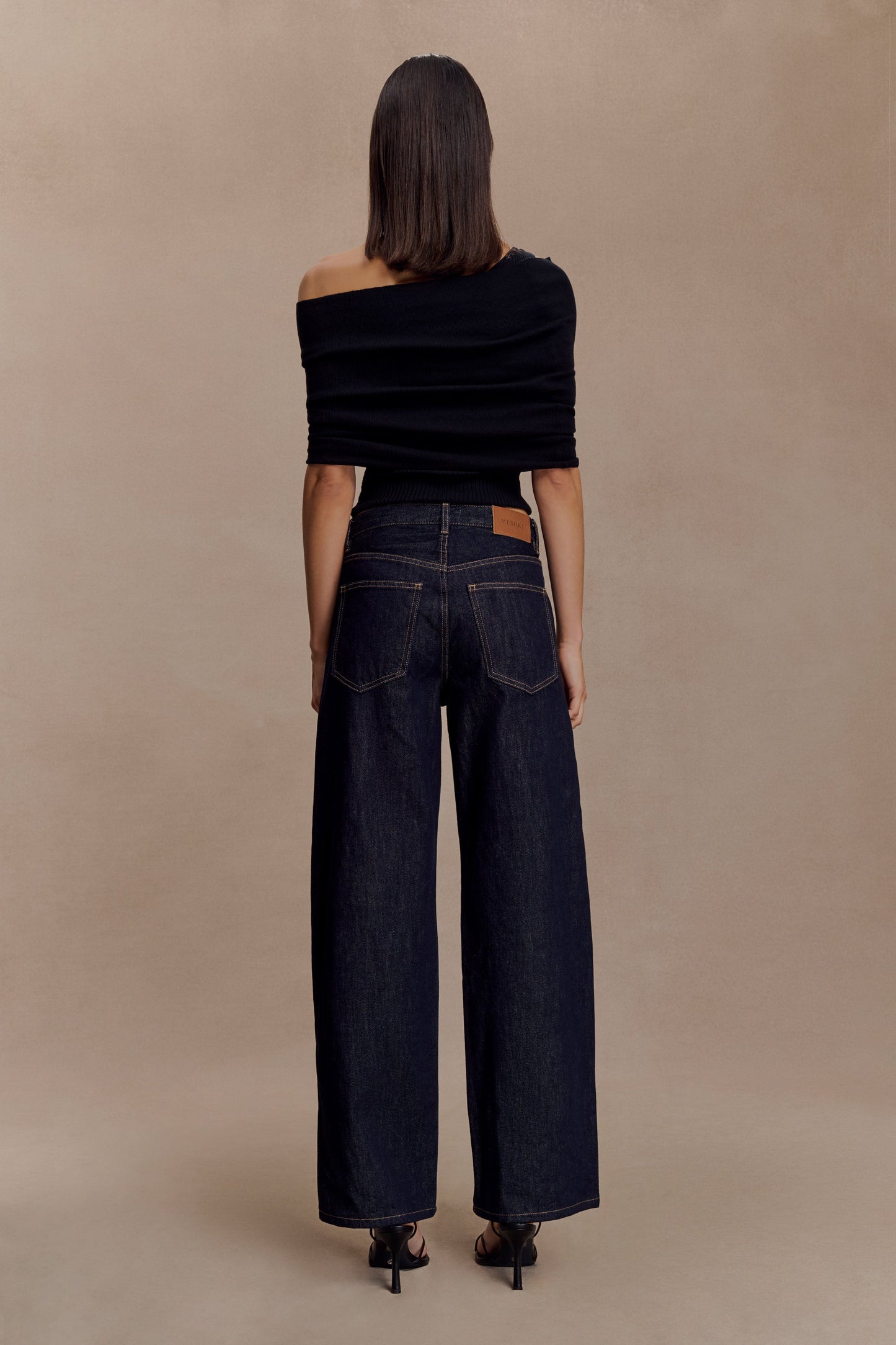 Sierra Asymmetrical Cashmere Blend Knit Top - Black