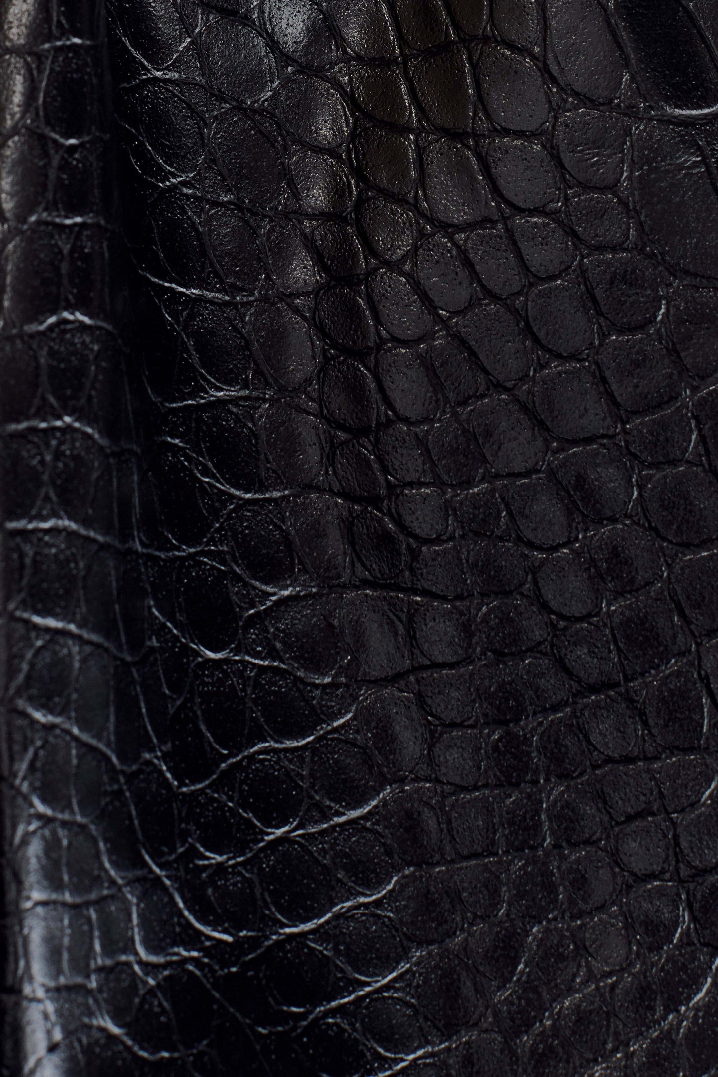 Atlas Faux Leather Crocodile Gloves - Black