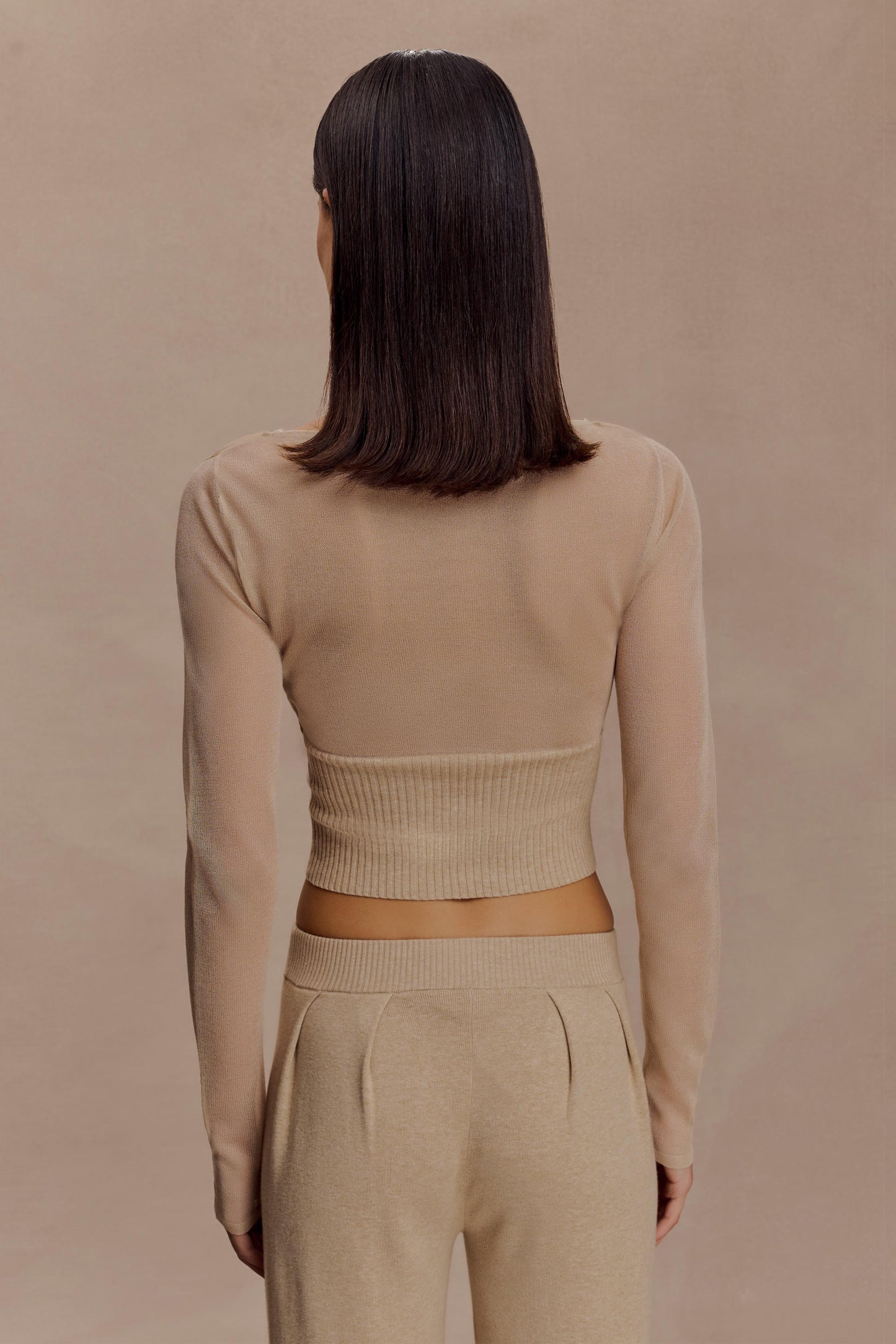 Brionee Silk Blend Knit Top - Sand