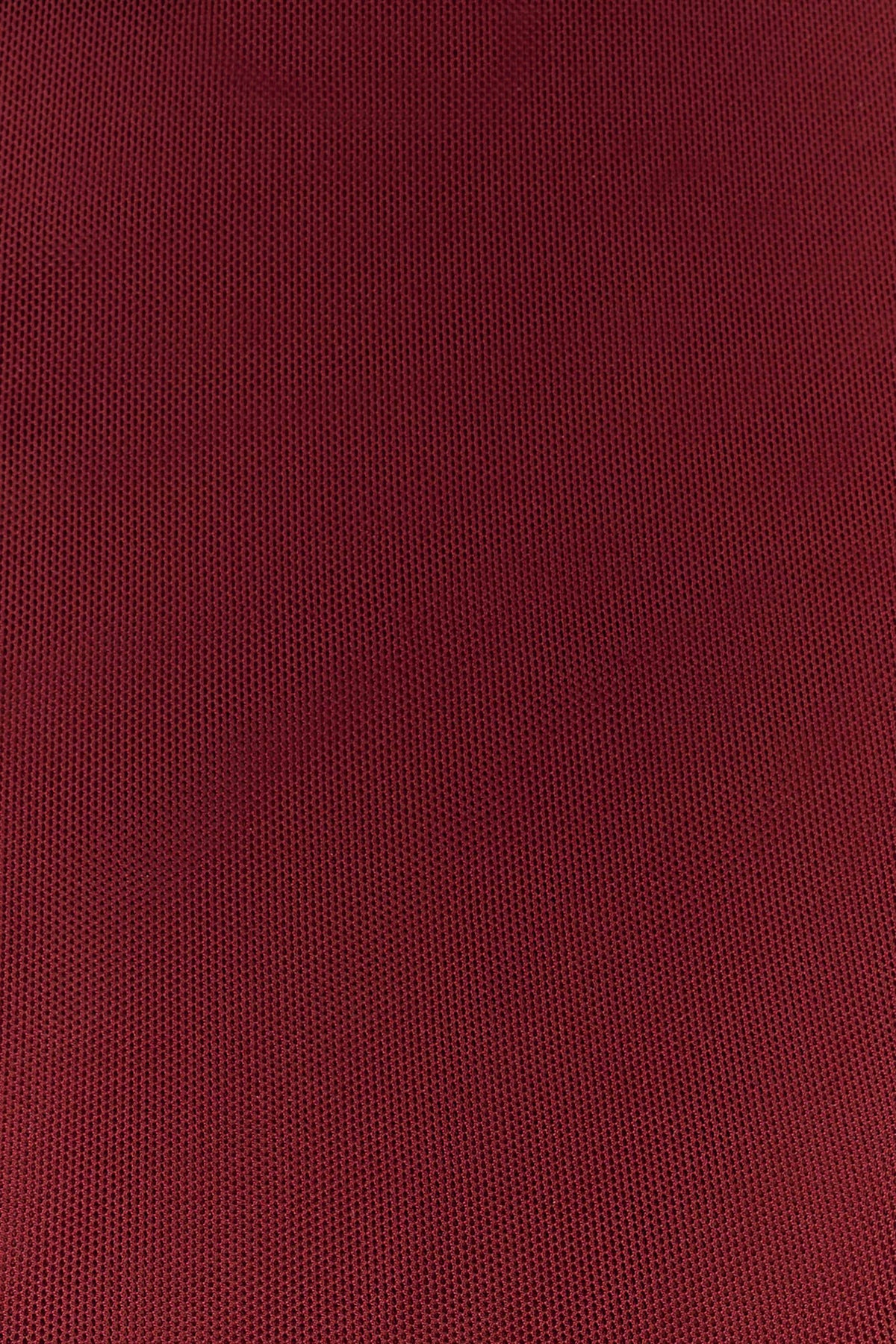 Romana Short Sleeve Mesh Top - Burgundy
