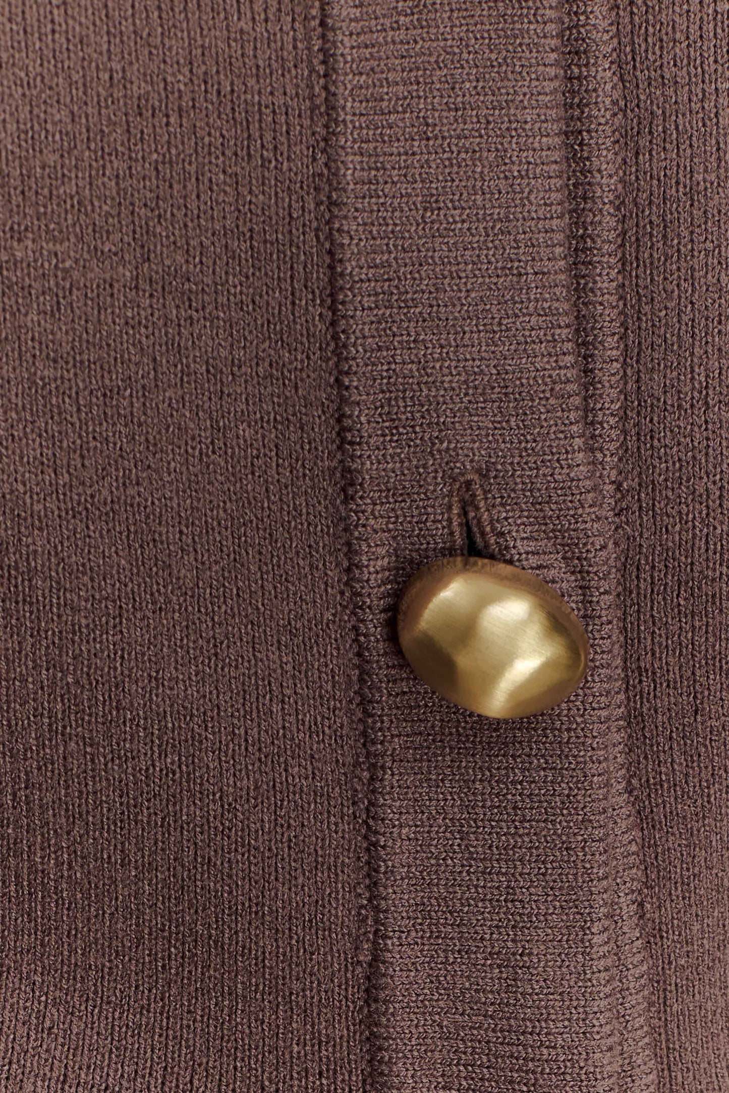 Amanda Statement Button Knit Cardigan - Cacao Brown