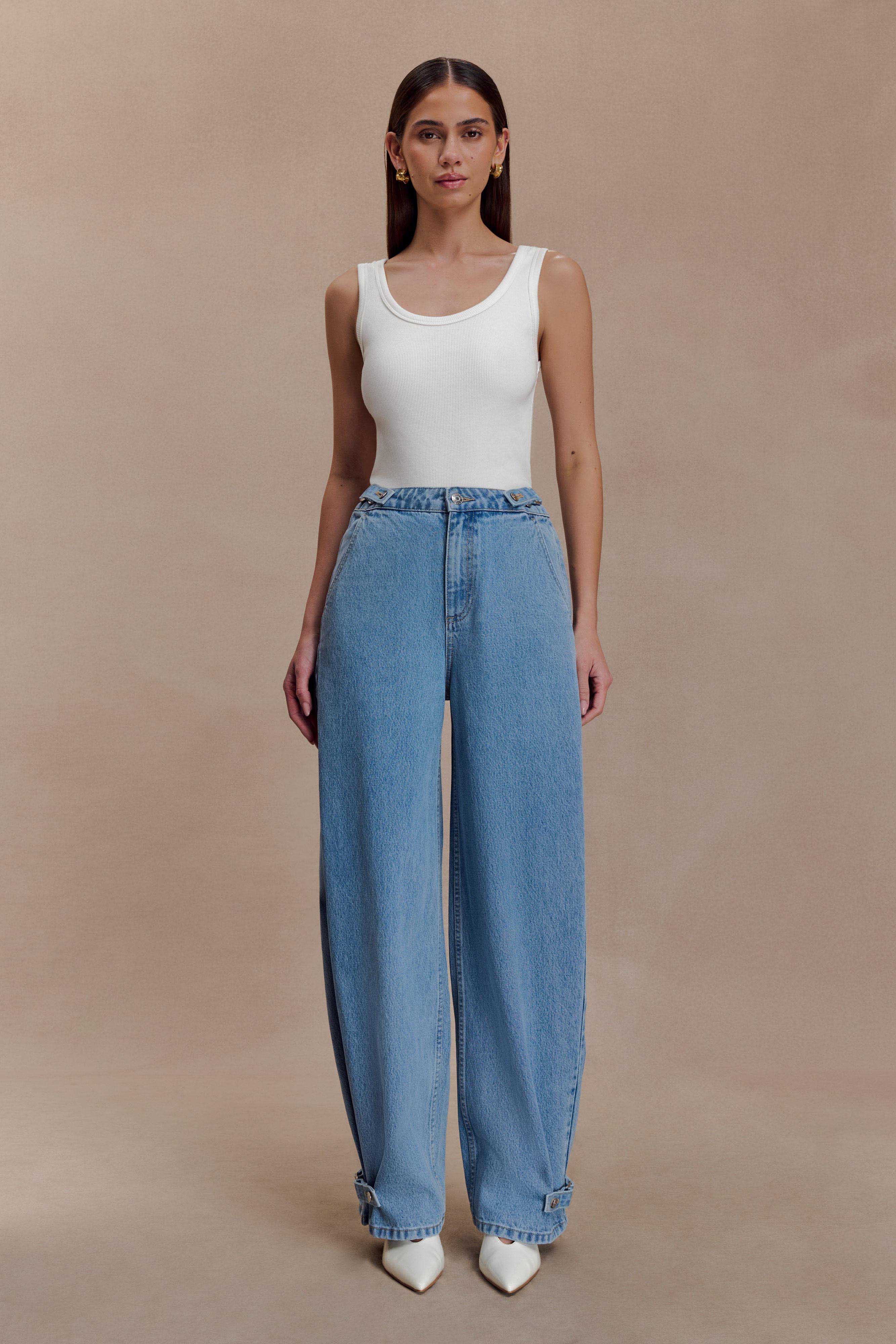Flossie Multi Way Denim Jeans - Classic Blue | MESHKI US