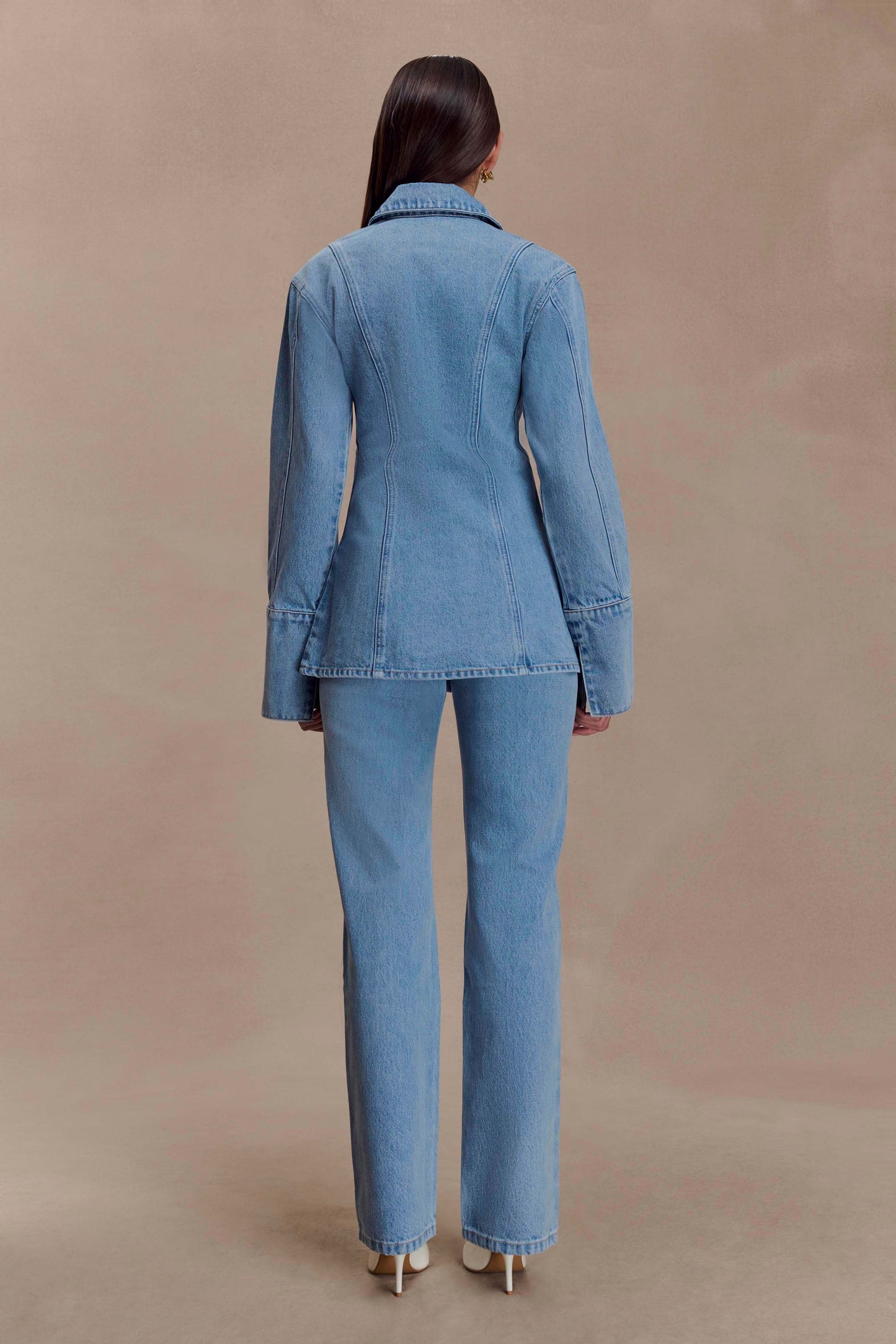 Janine High Waisted Straight Leg Jeans - Classic Blue