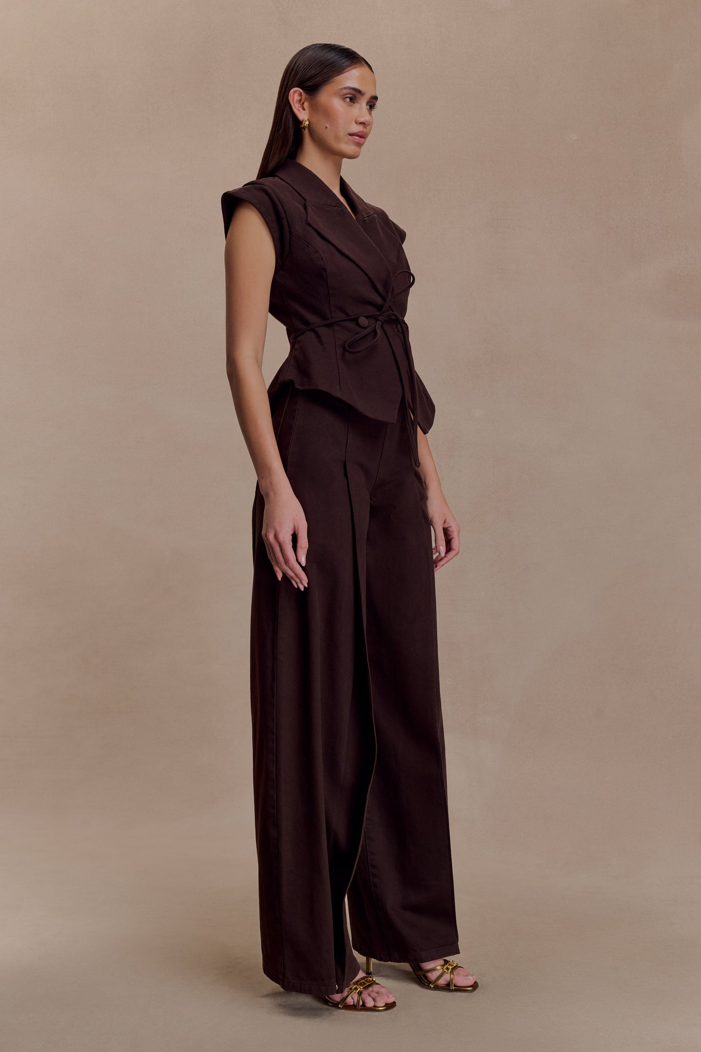 Beatrix High Rise Denim Jeans - Chocolate