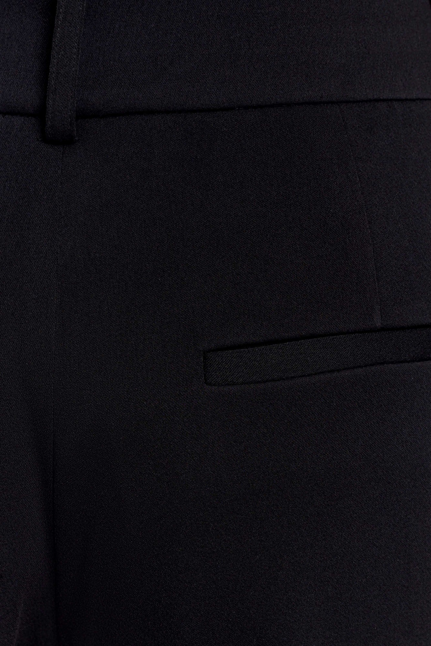 Fatima Satin Straight Leg Pant - Black