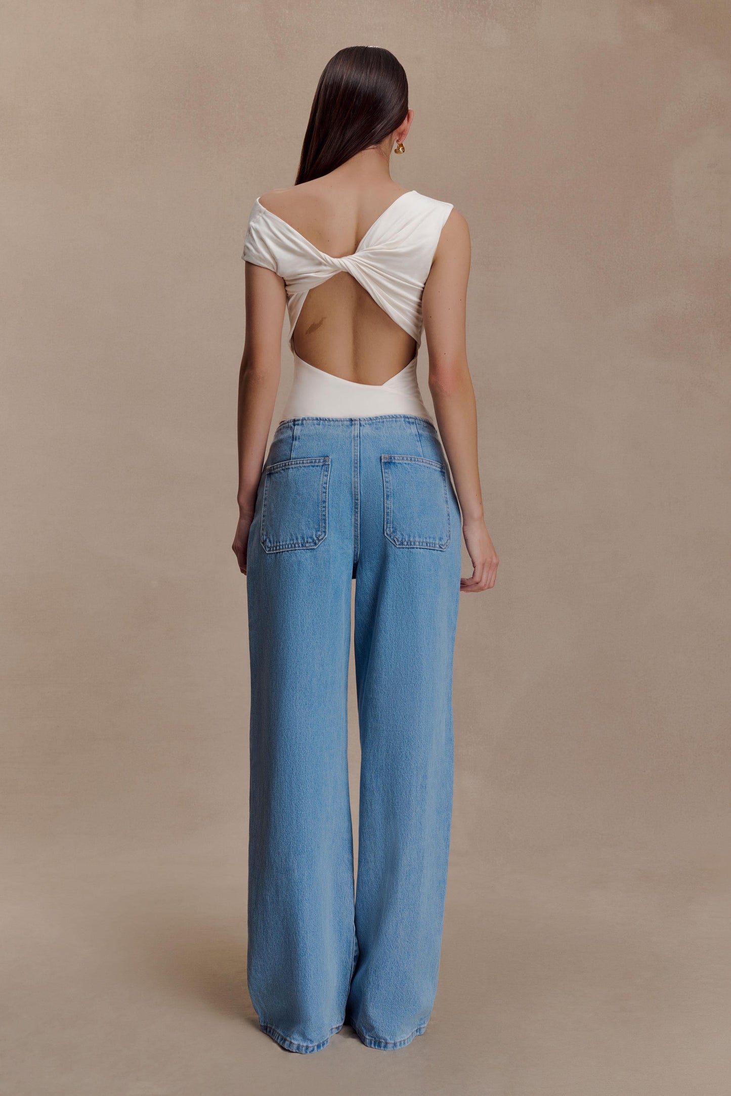 Niamh Modal Twist Back Bodysuit - Ivory