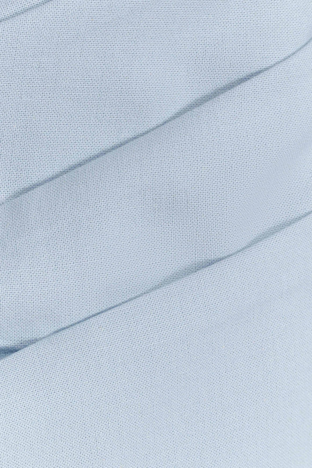 Helena One Shoulder Linen Mini Dress - Powder Blue