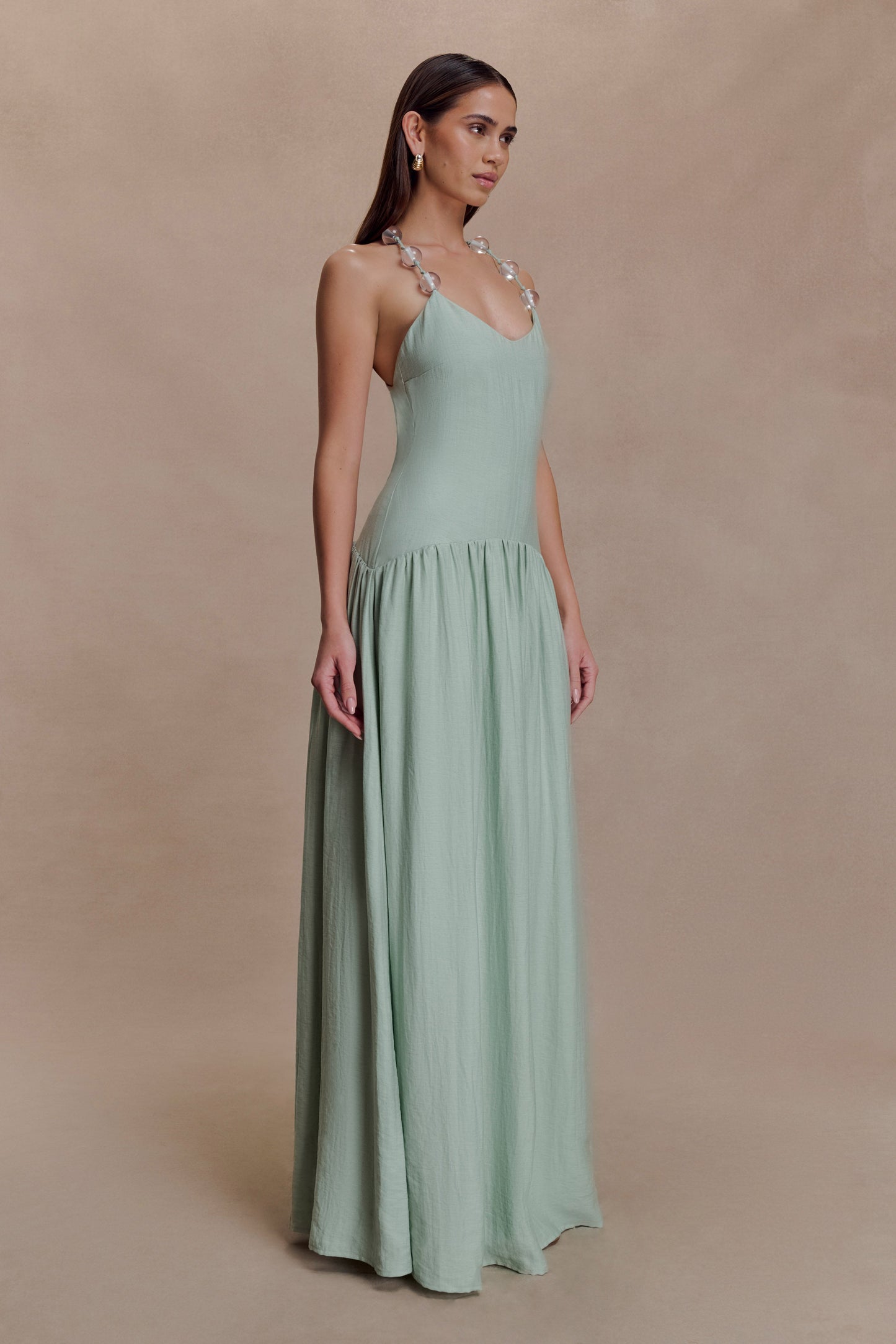 Darling Linen Maxi Dress - Sage