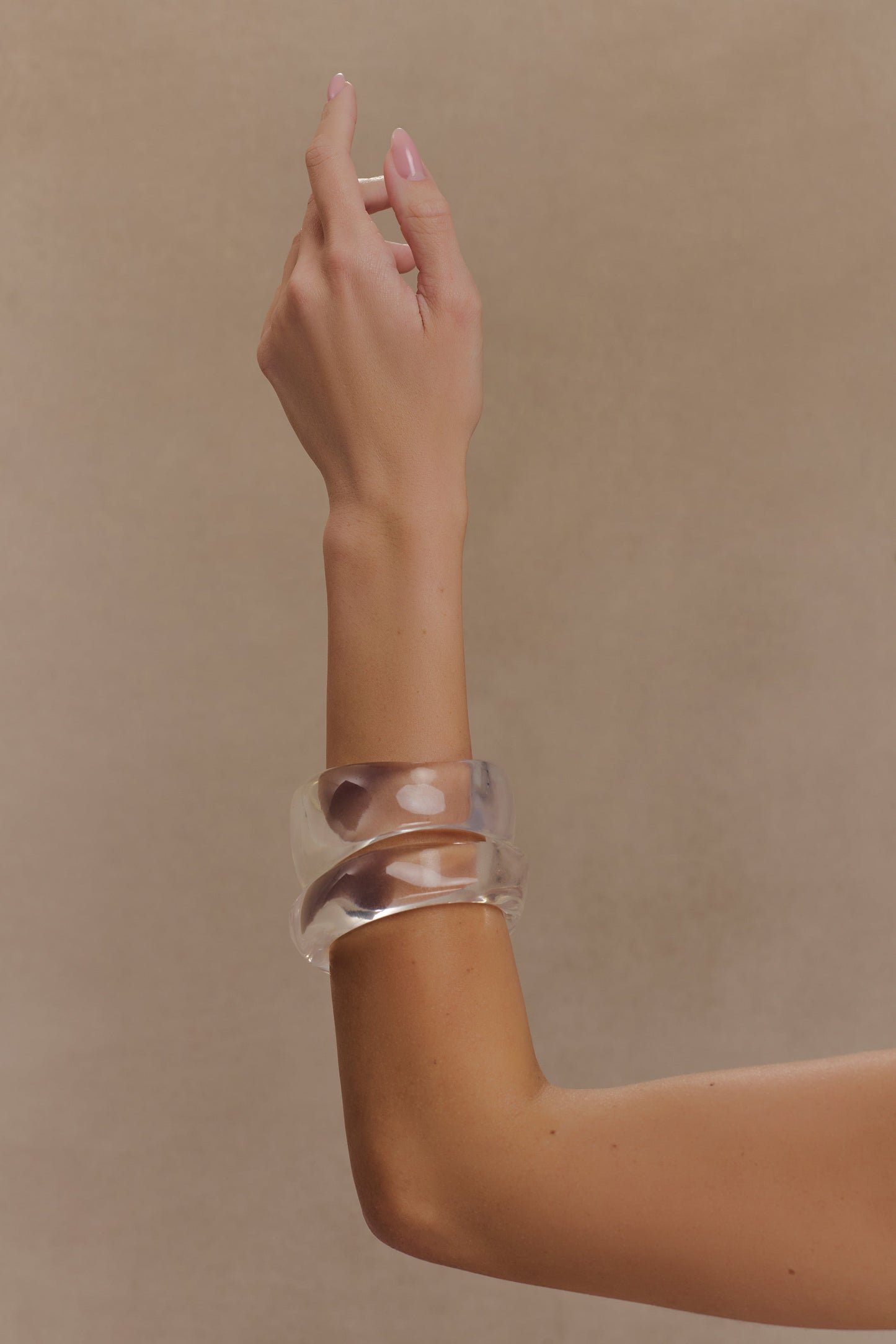 Marah Resin Bangle Set - Clear