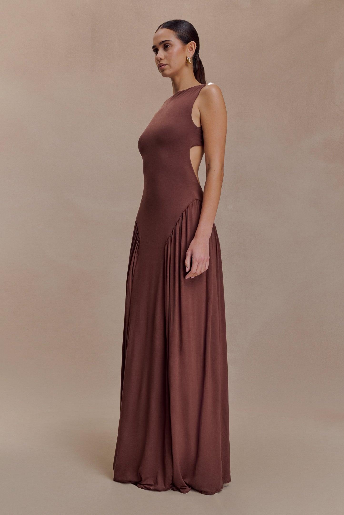 Marnie Modal Sleeveless Maxi Dress - Chocolate