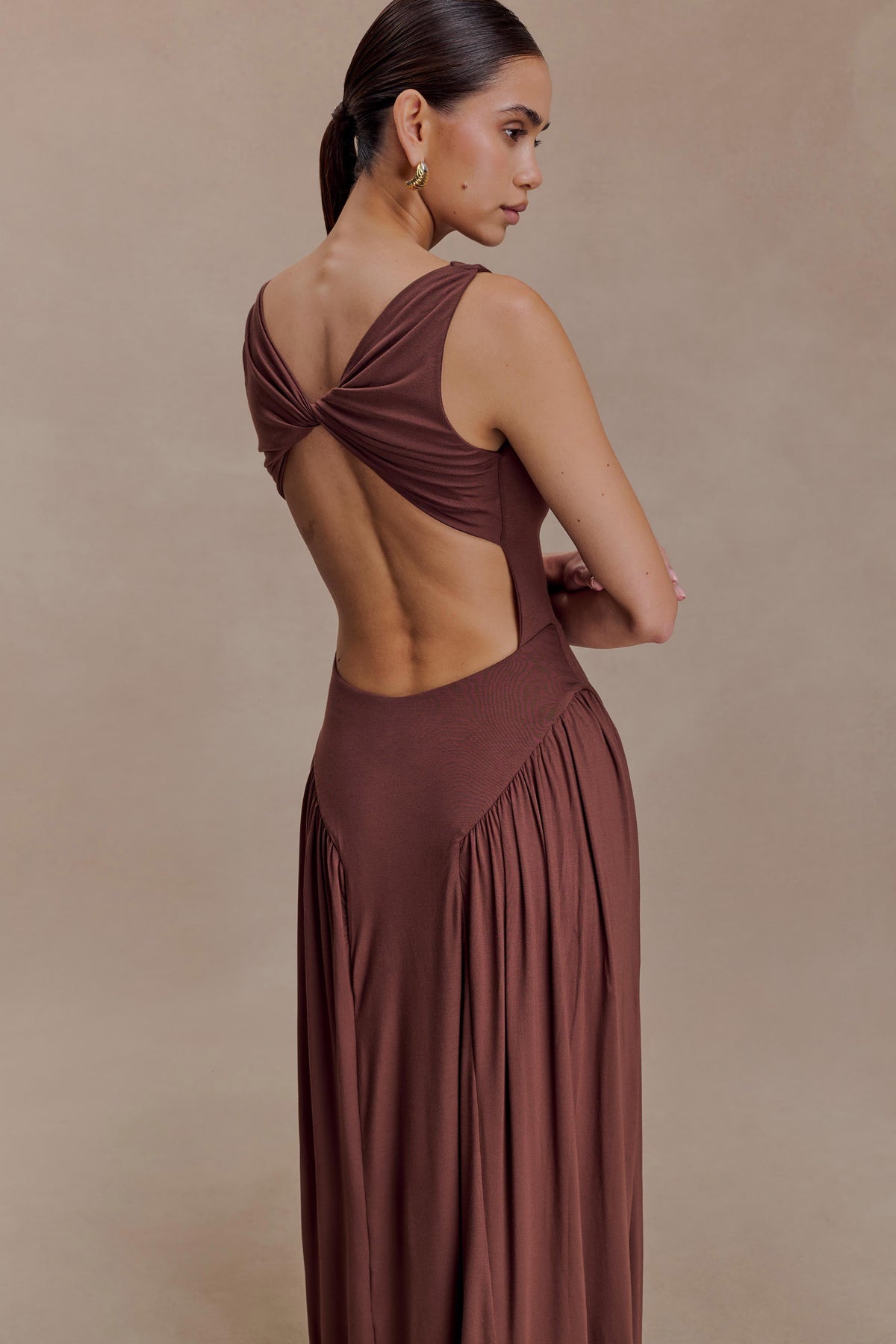 Marnie Modal Sleeveless Maxi Dress - Chocolate