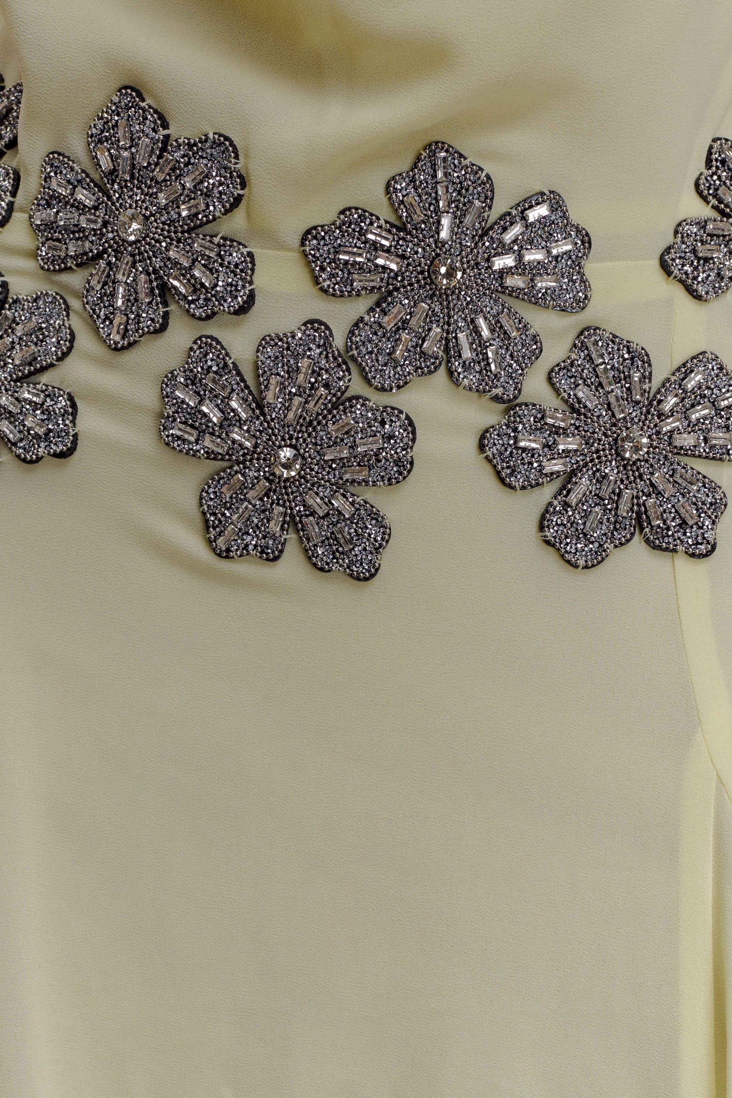 Santal Floral Chiffon Halter Maxi Dress - Lemon