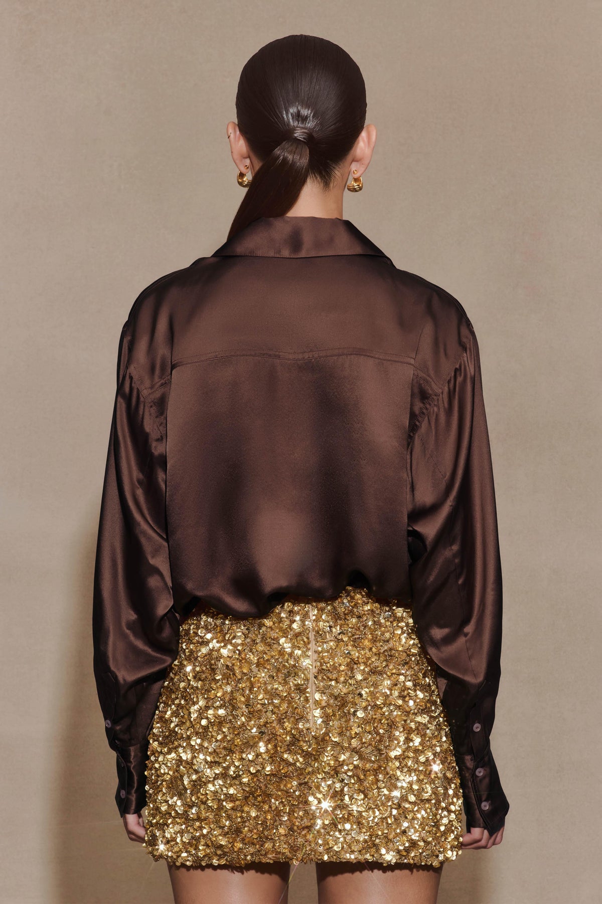 Porter Hand Beaded Mini Skirt - Gold