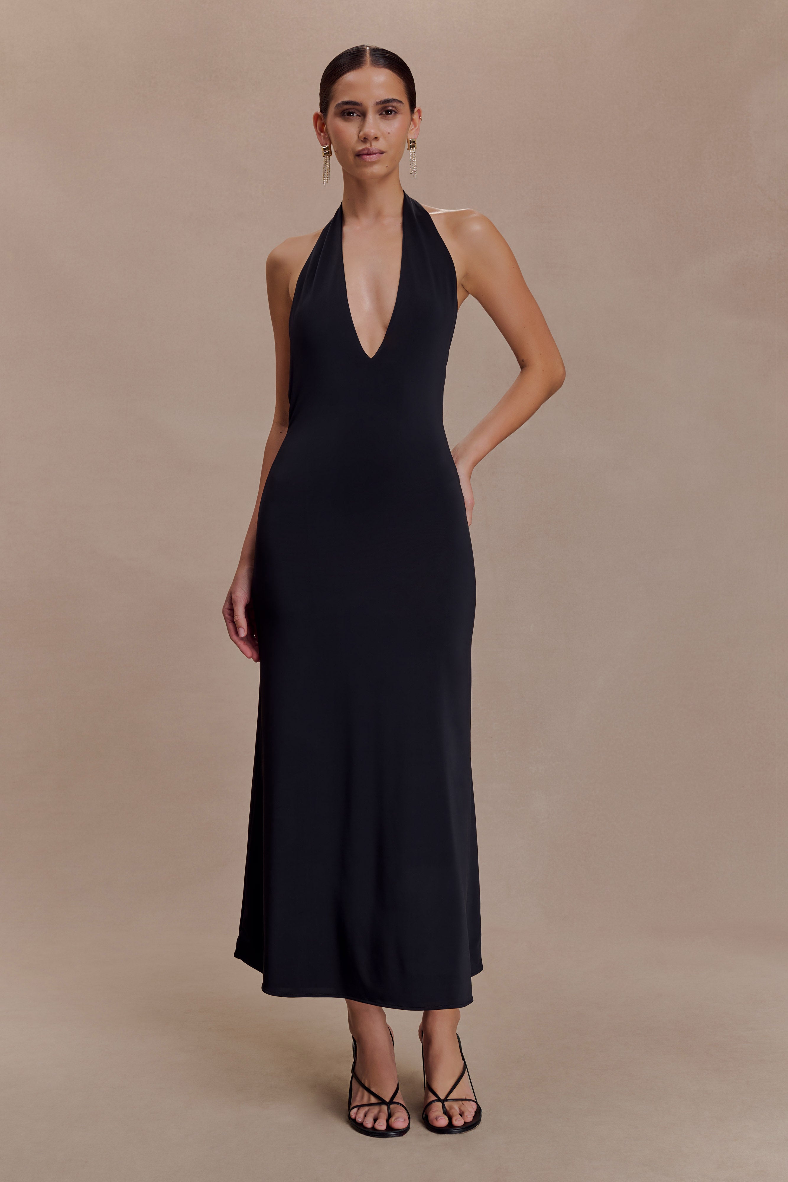 Genie Slinky Halter Midi Dress