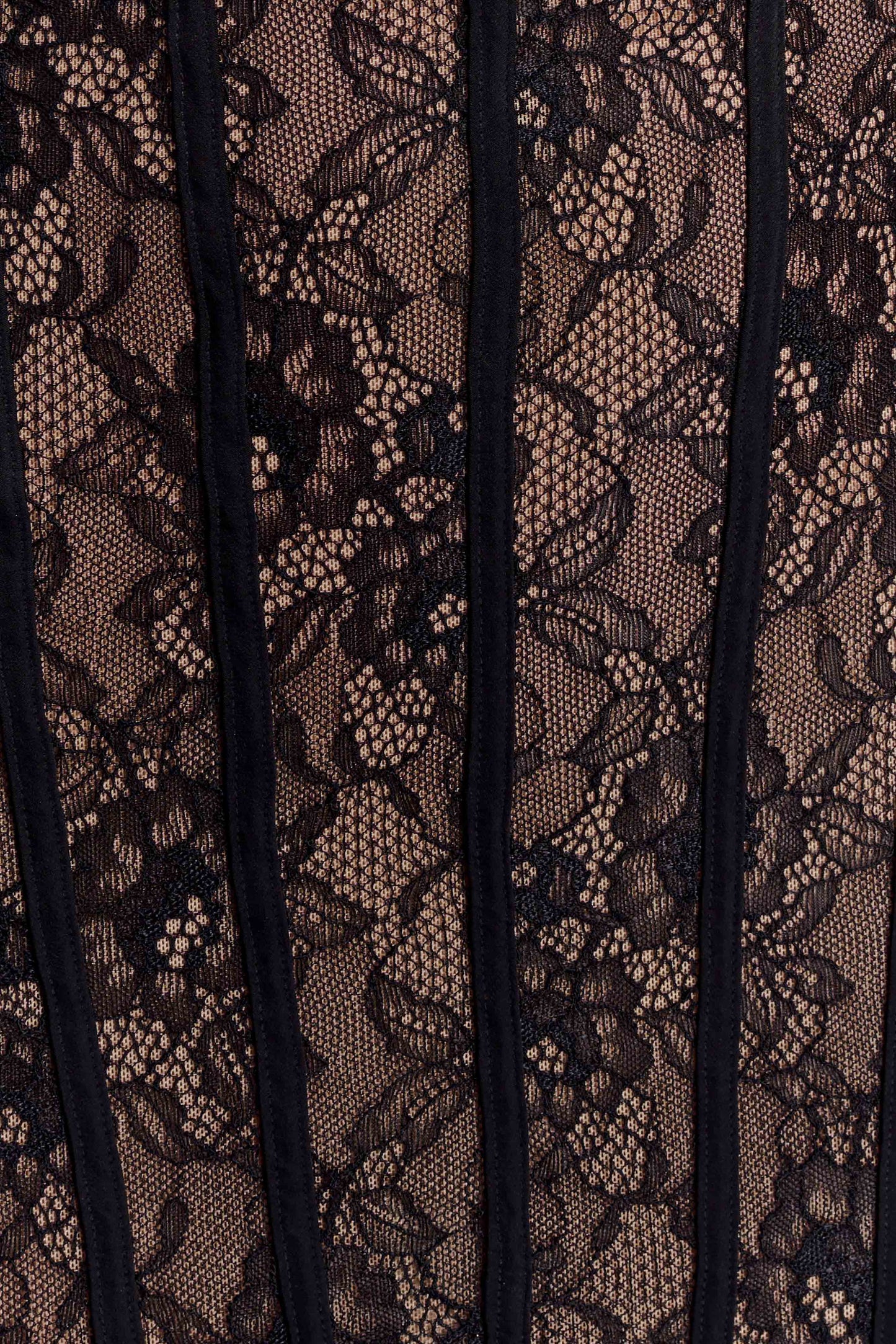 Jeannette Panelled Lace Mini Dress - Black