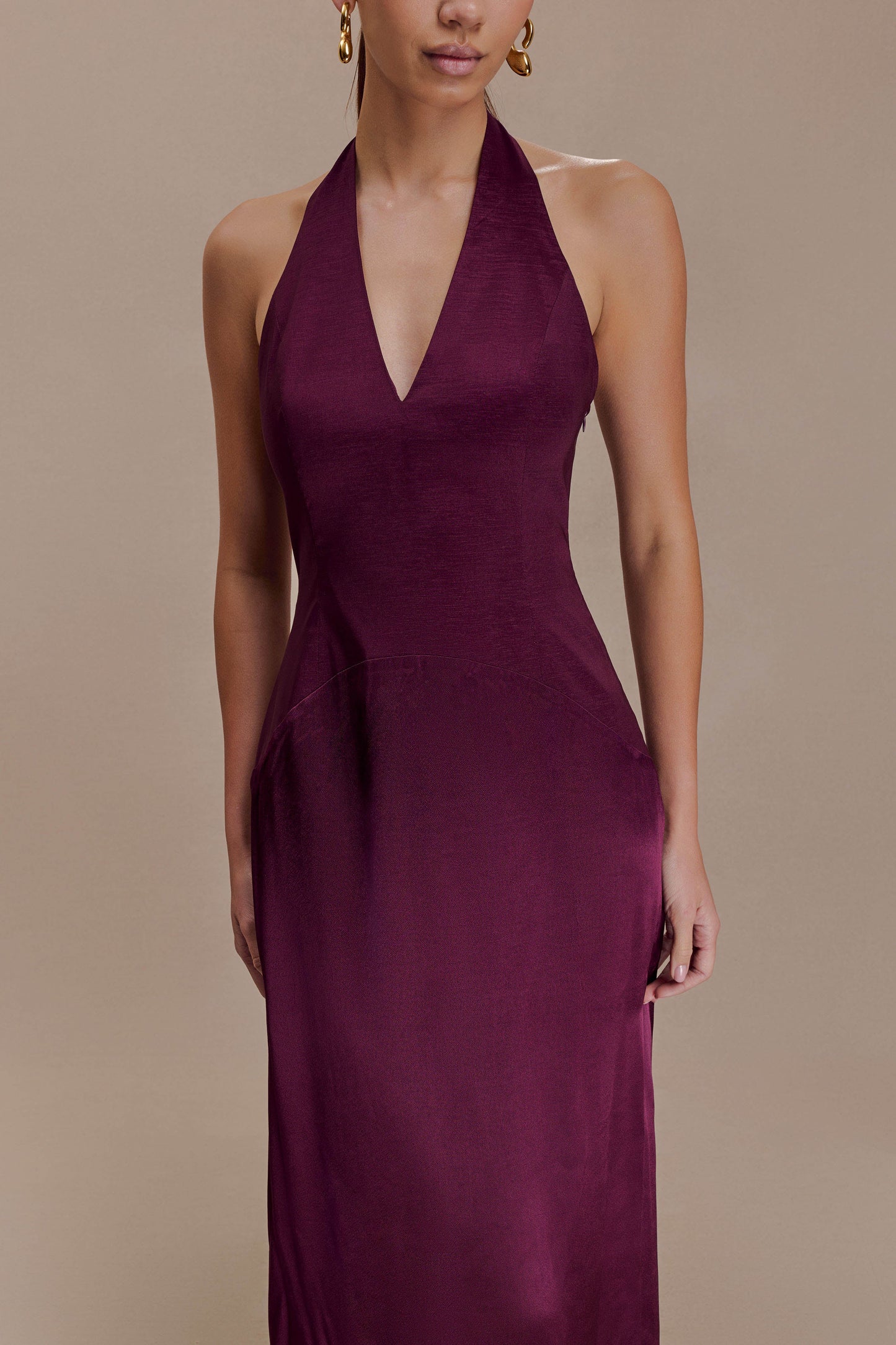 Maura Taffeta And Satin Maxi Dress - Wine