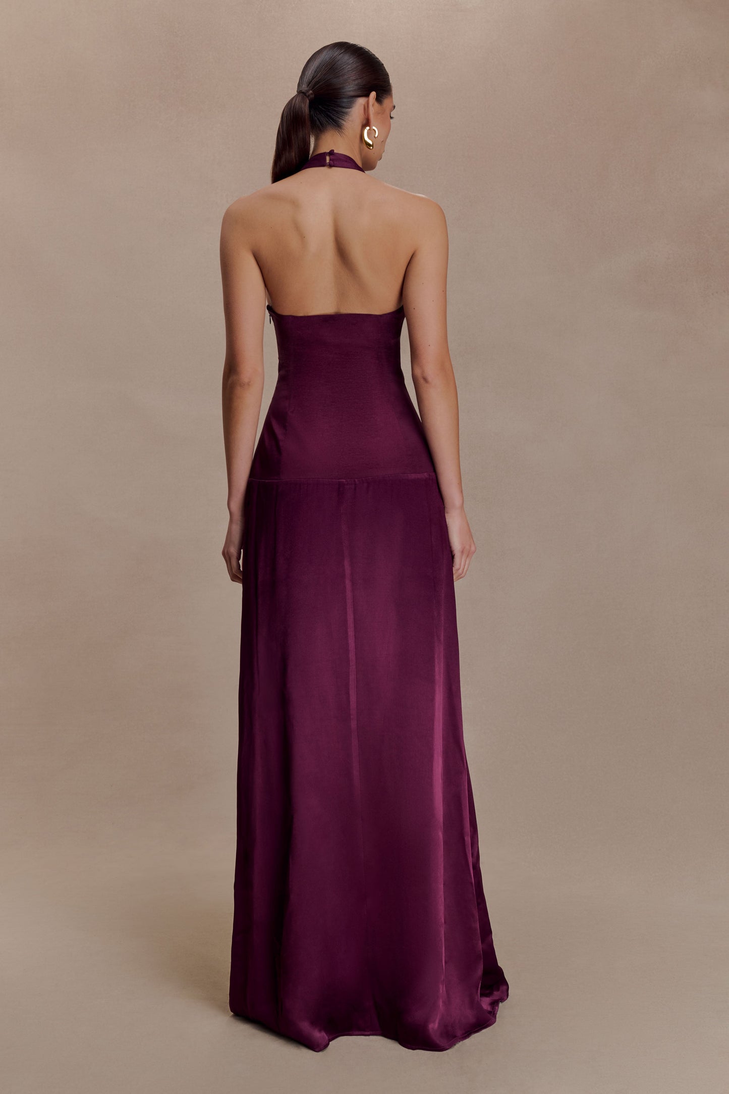 Maura Taffeta And Satin Maxi Dress - Wine
