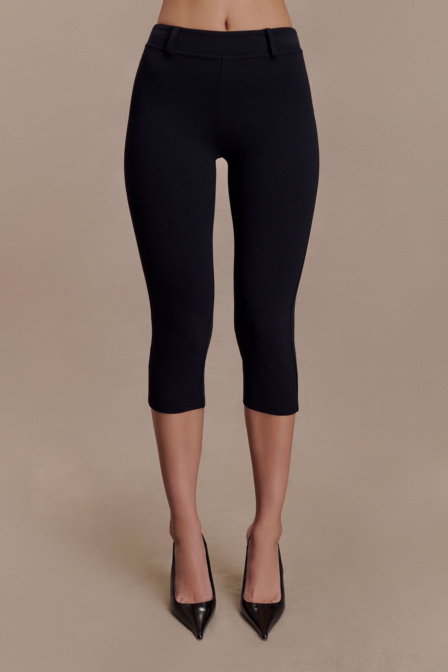 Blanca Stretch Crepe Capri Pants - Black