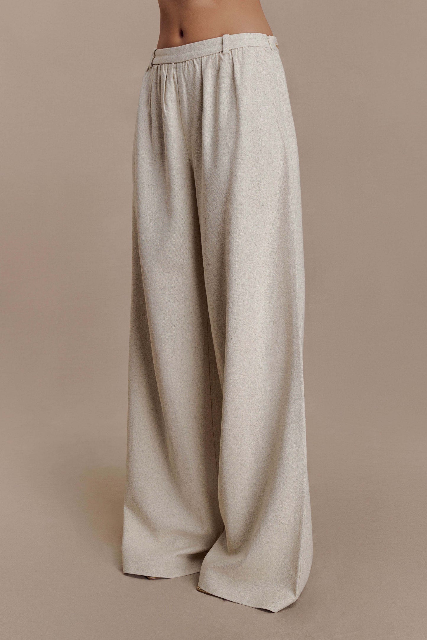 Gabby Straight Leg Linen Pants - Natural