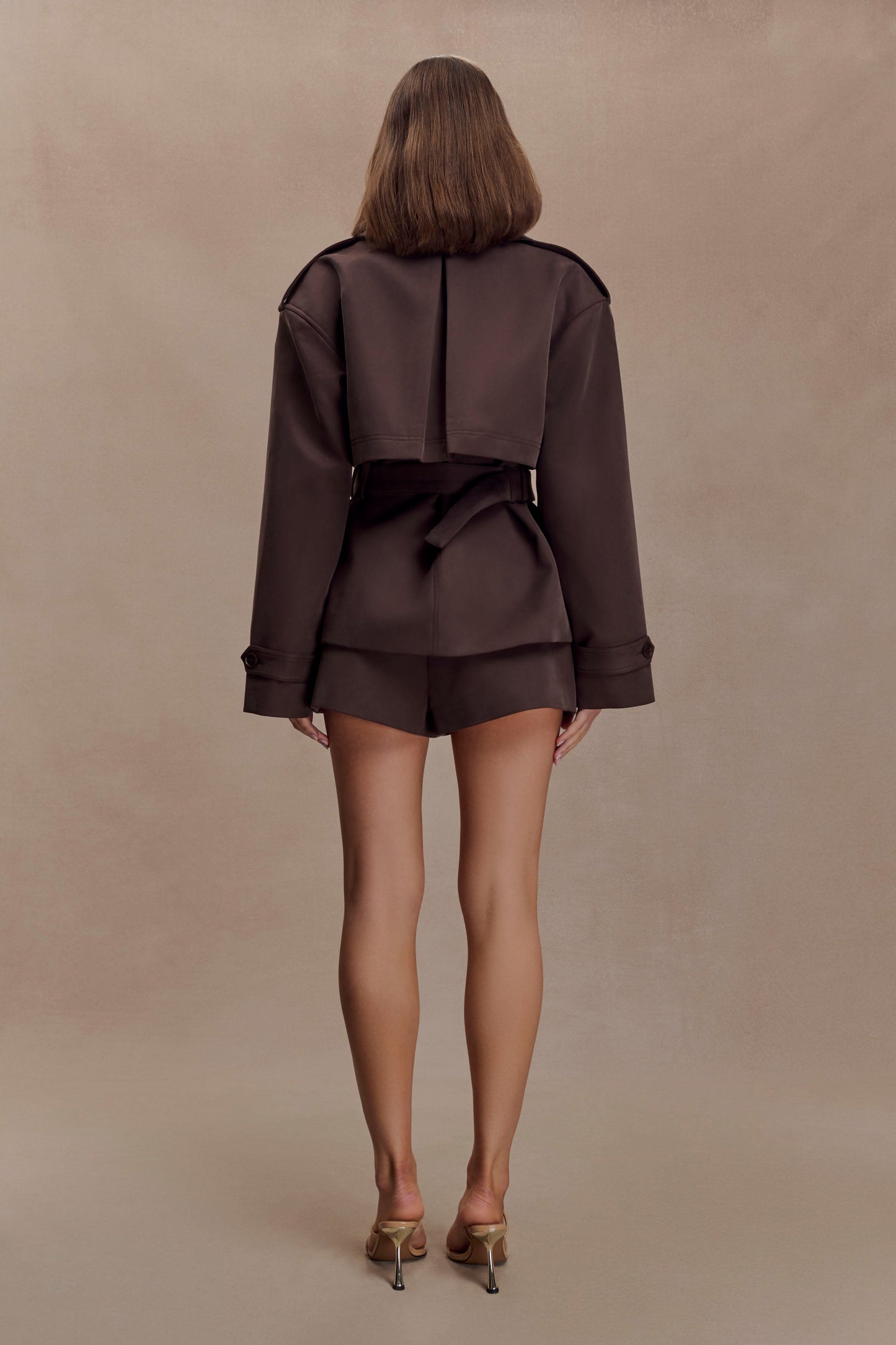 Alden Short Trench Jacket - Chocolate