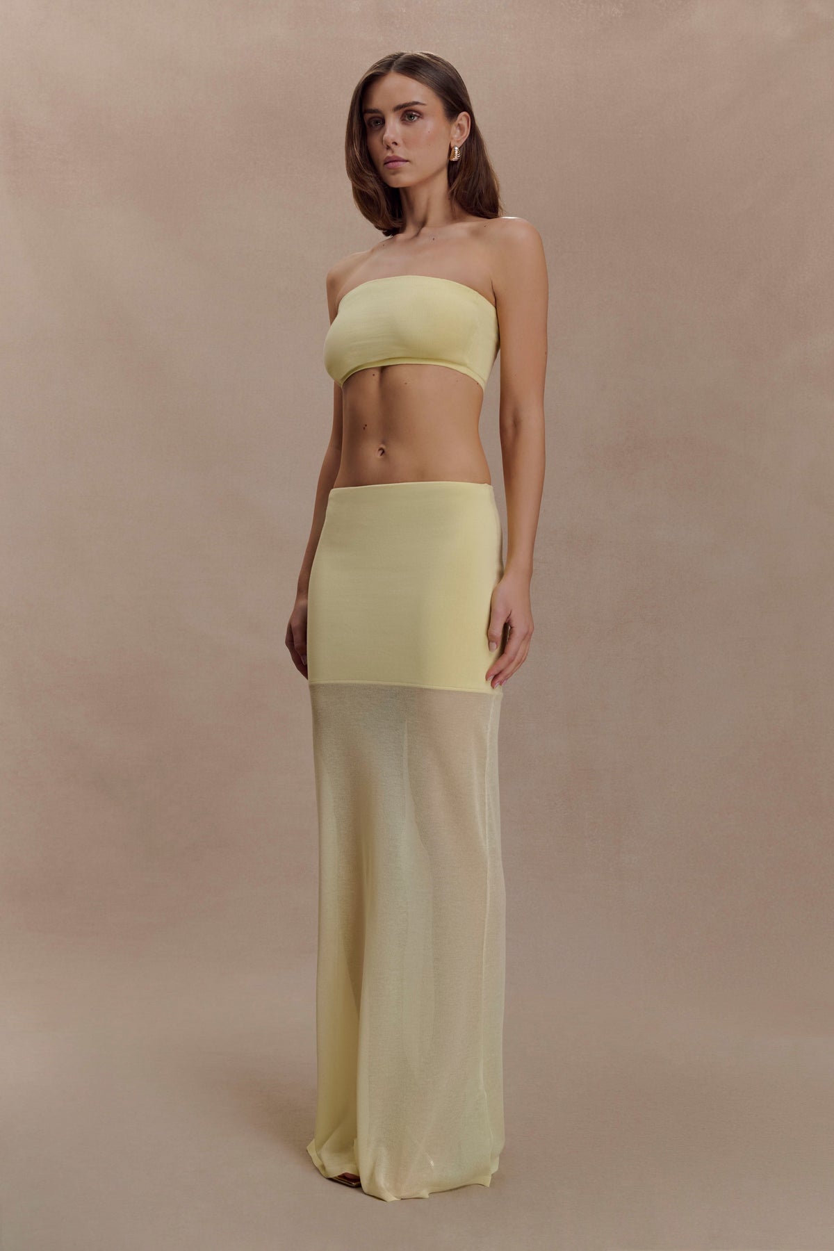 Tanyel Knit Bandeau Top - Lemon