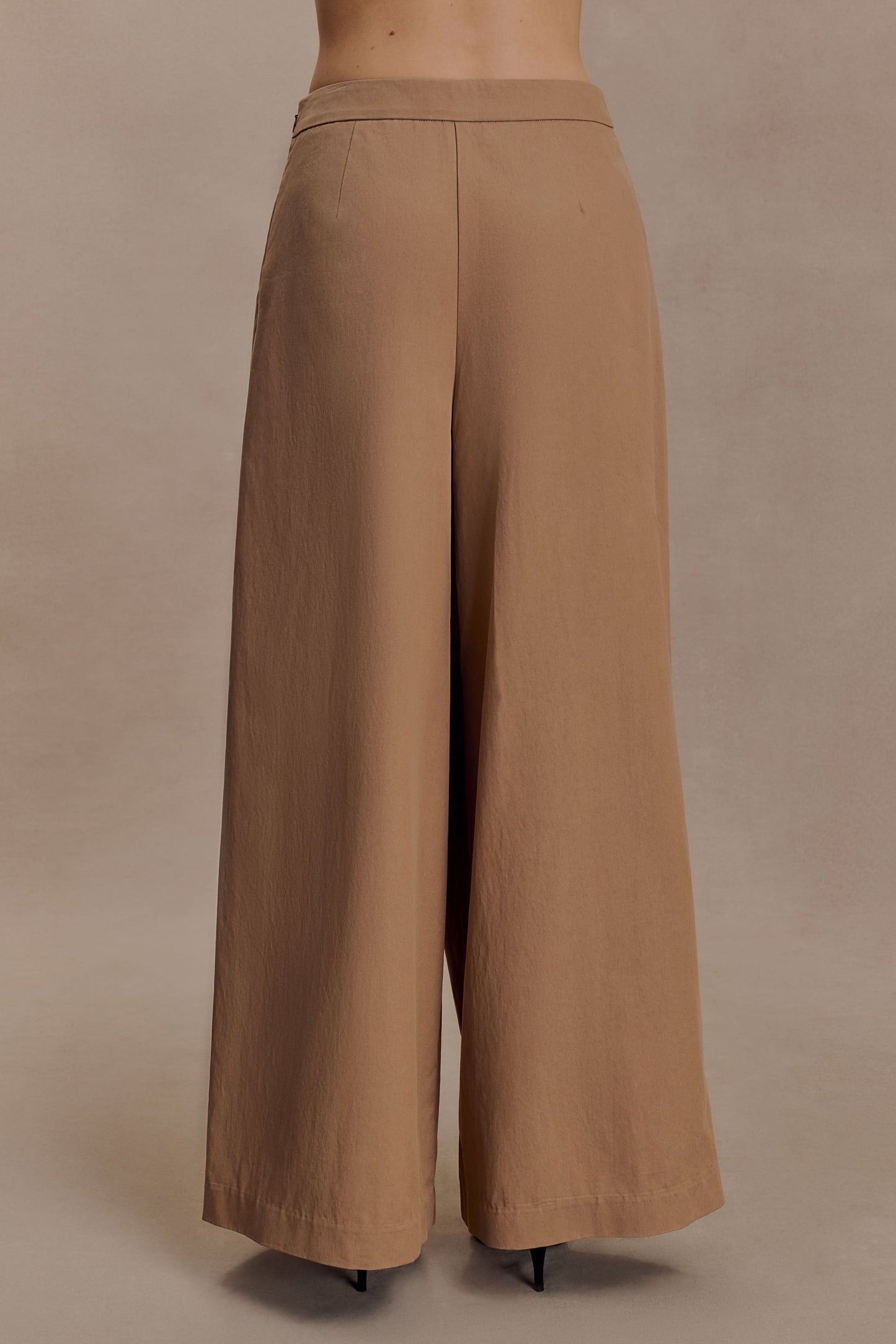 Owen Draped Wide Leg Pants - Mocha