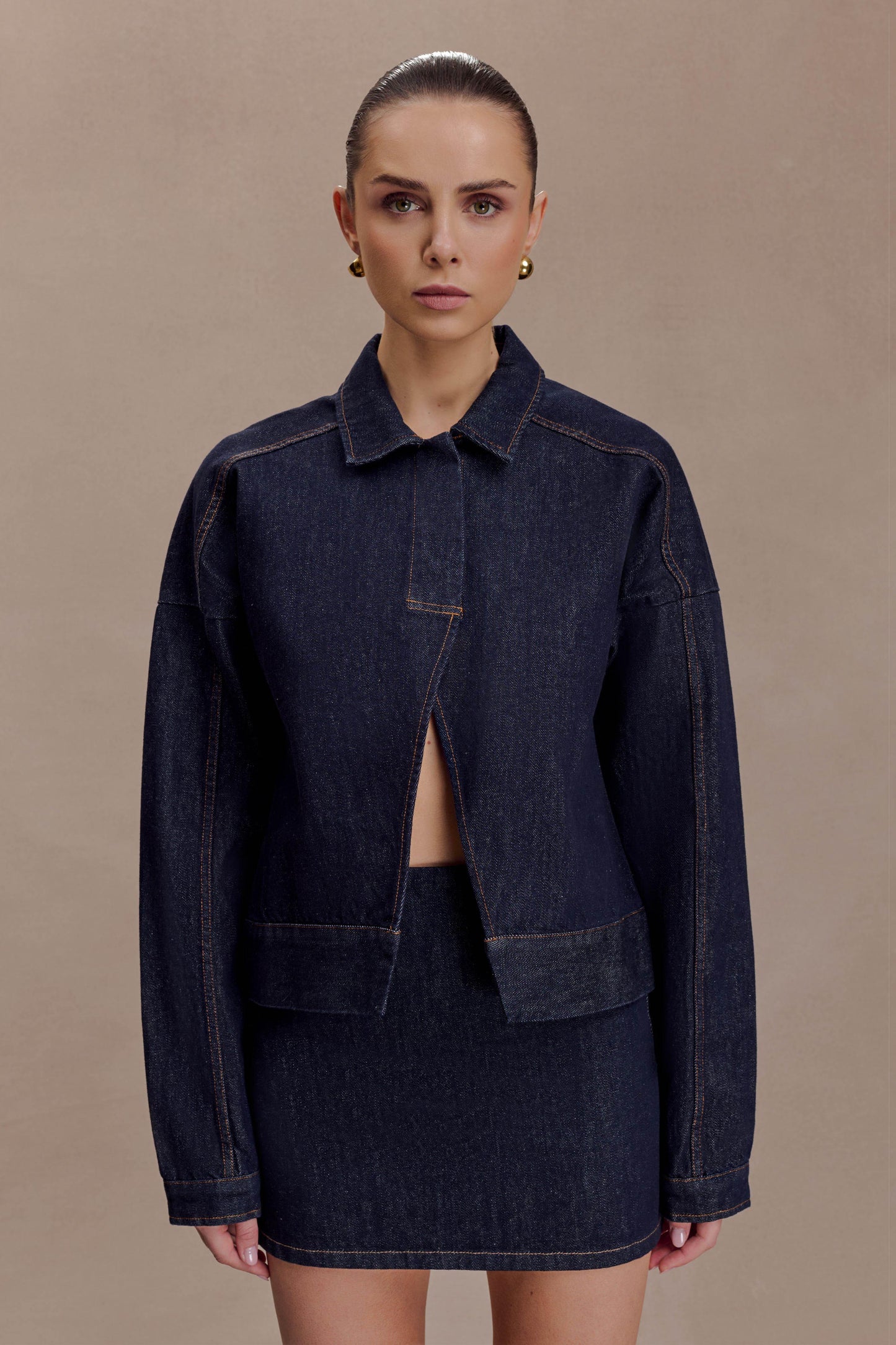 Ellie Denim Mini Skirt - Washed Indigo Blue