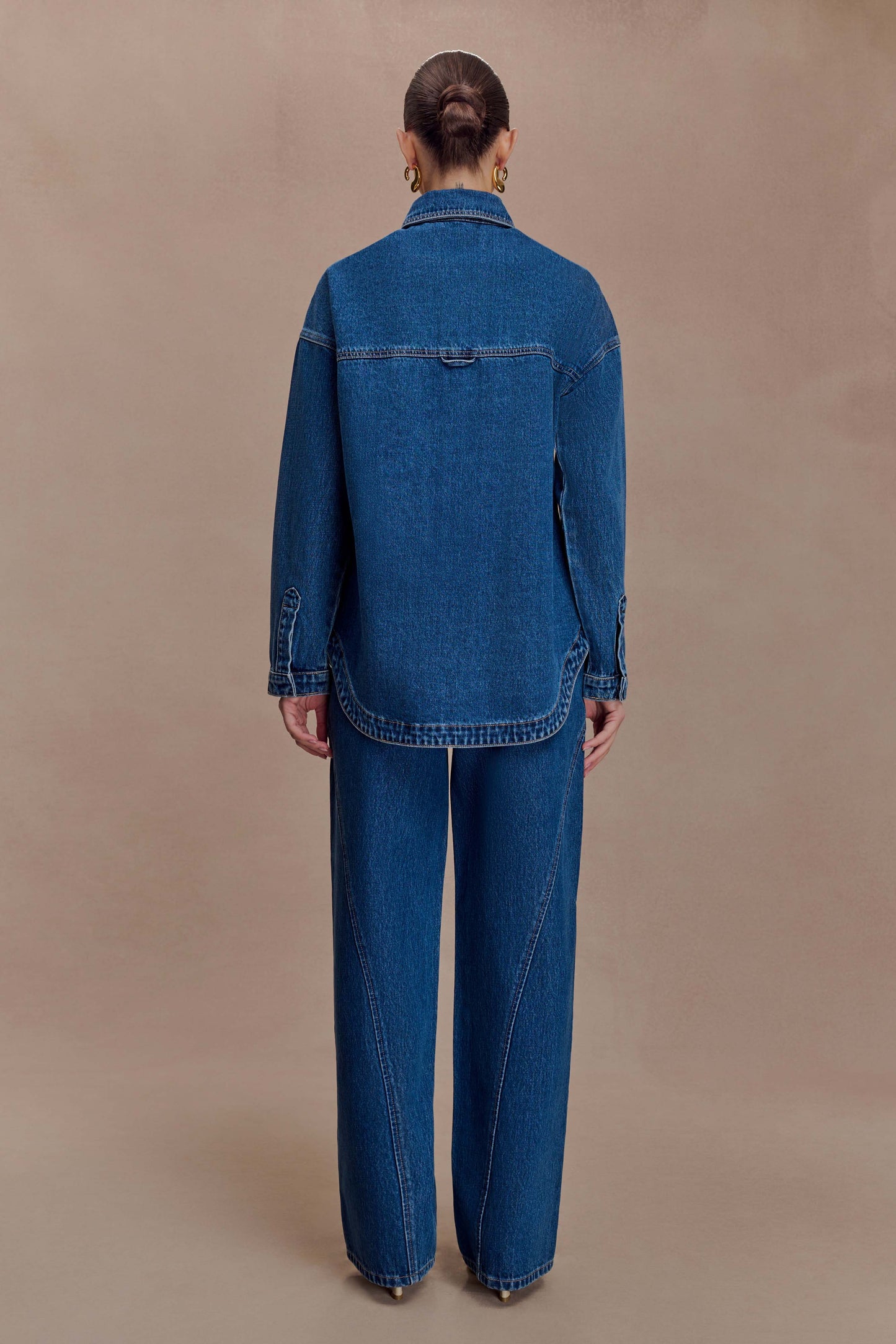 Georgette Mid Rise Paneled Denim Jeans - Dark Blue