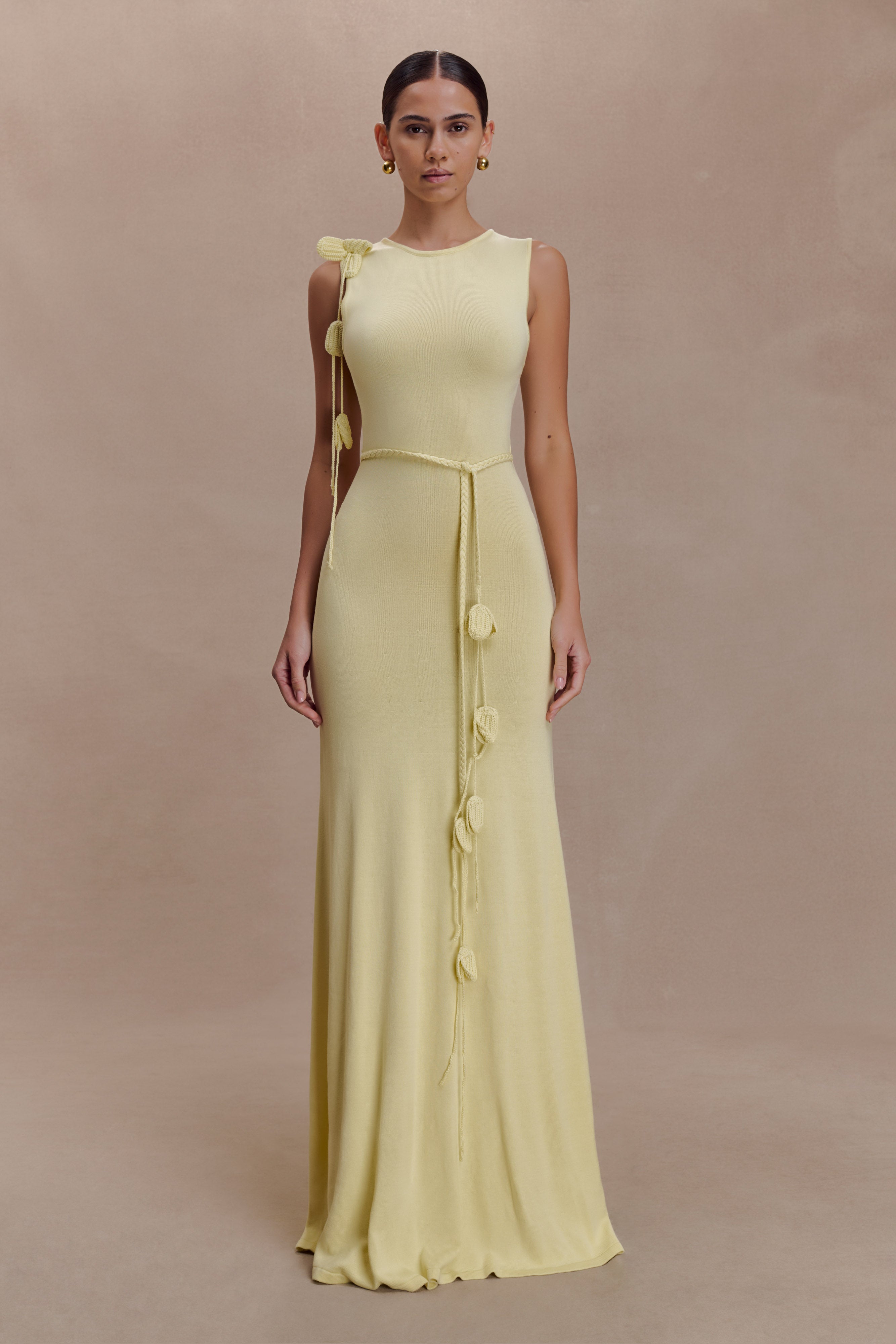 Monay Tulip Maxi Dress / Lemon | MESHKI