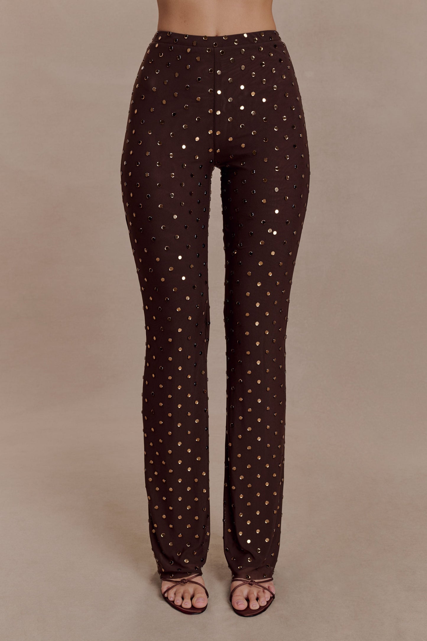 Jackie Diamante Straight Leg Pants - Chocolate