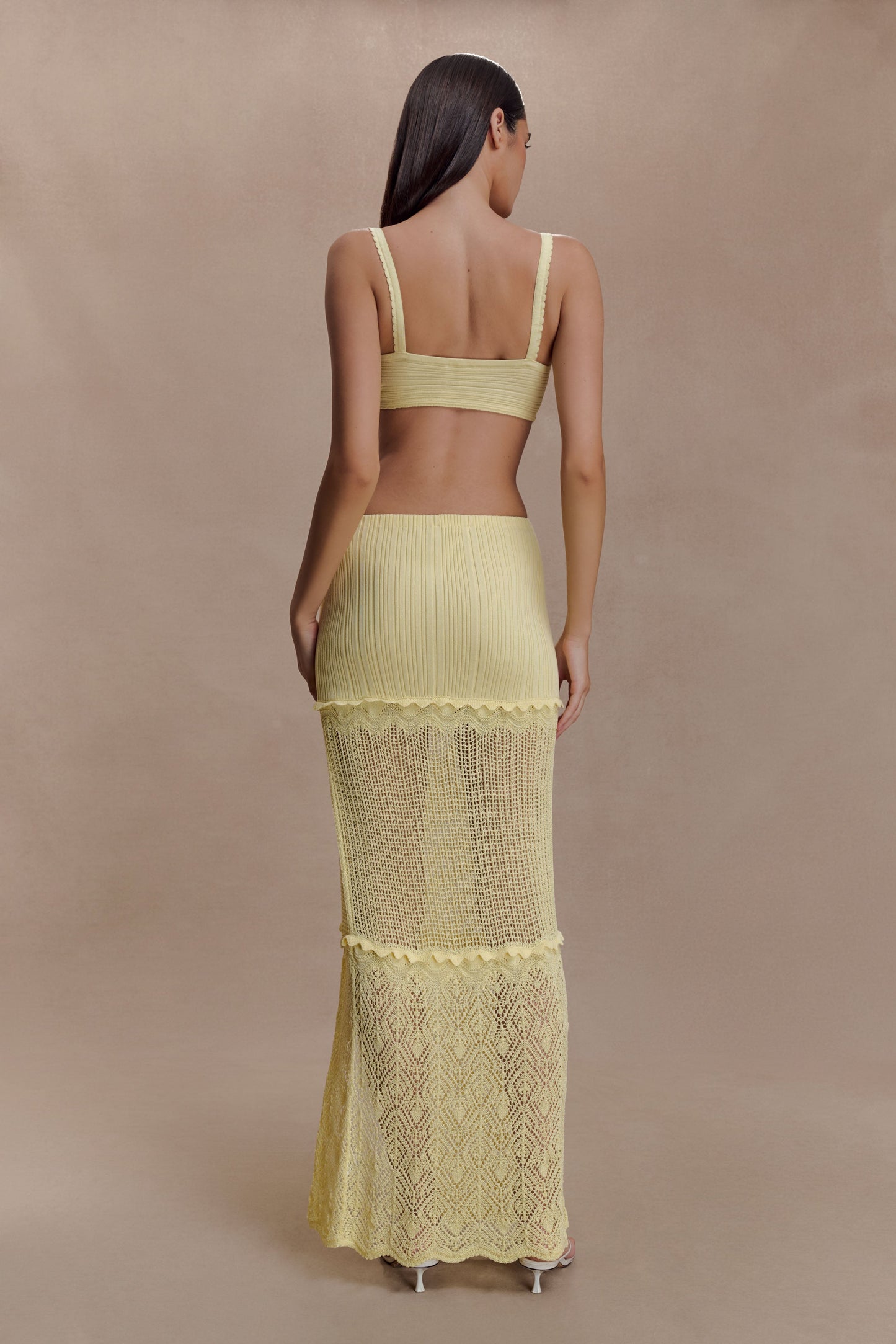 Coleene Pointelle Knit Top - Lemon