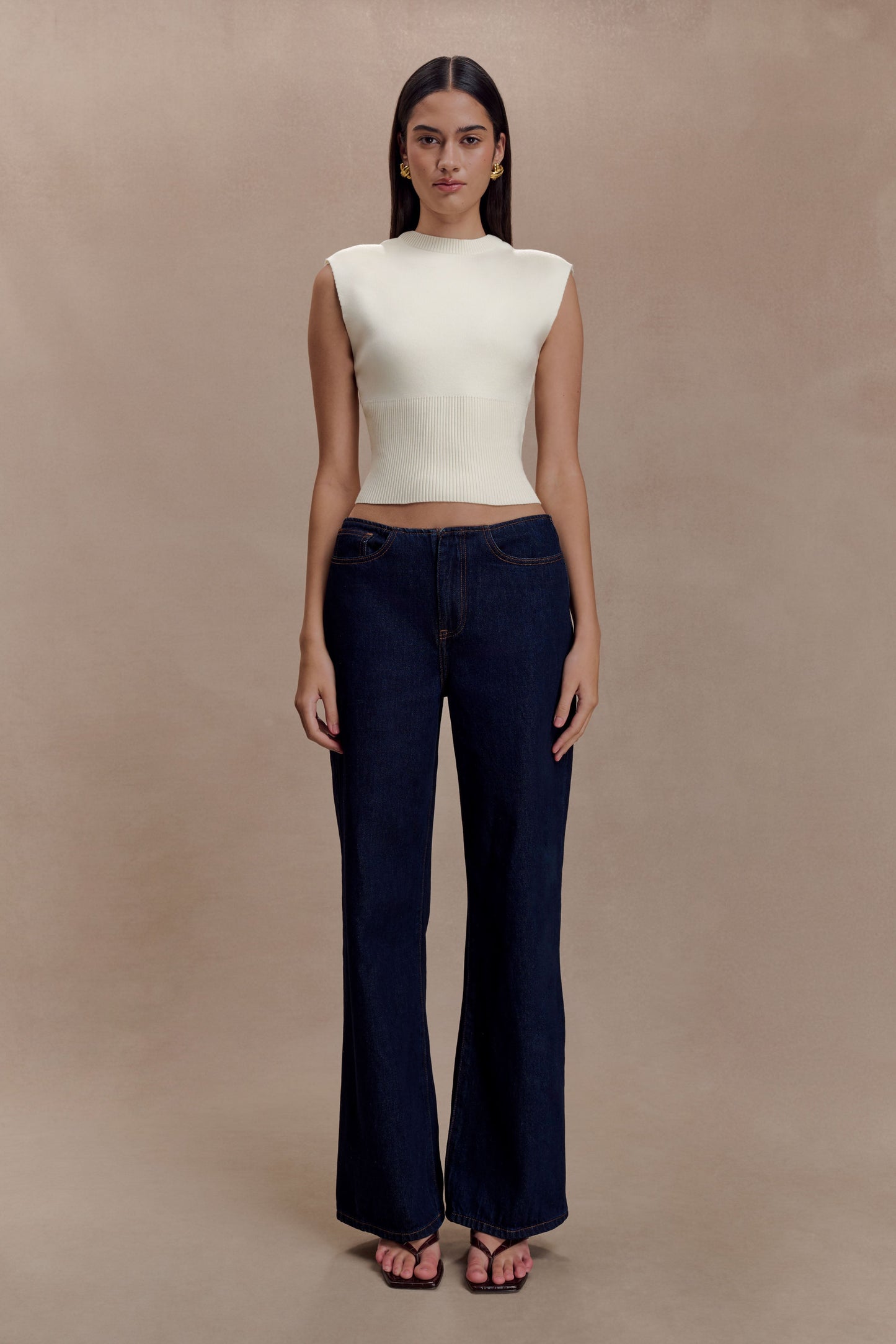 Sharpay Sleeveless Knit Top - Ivory