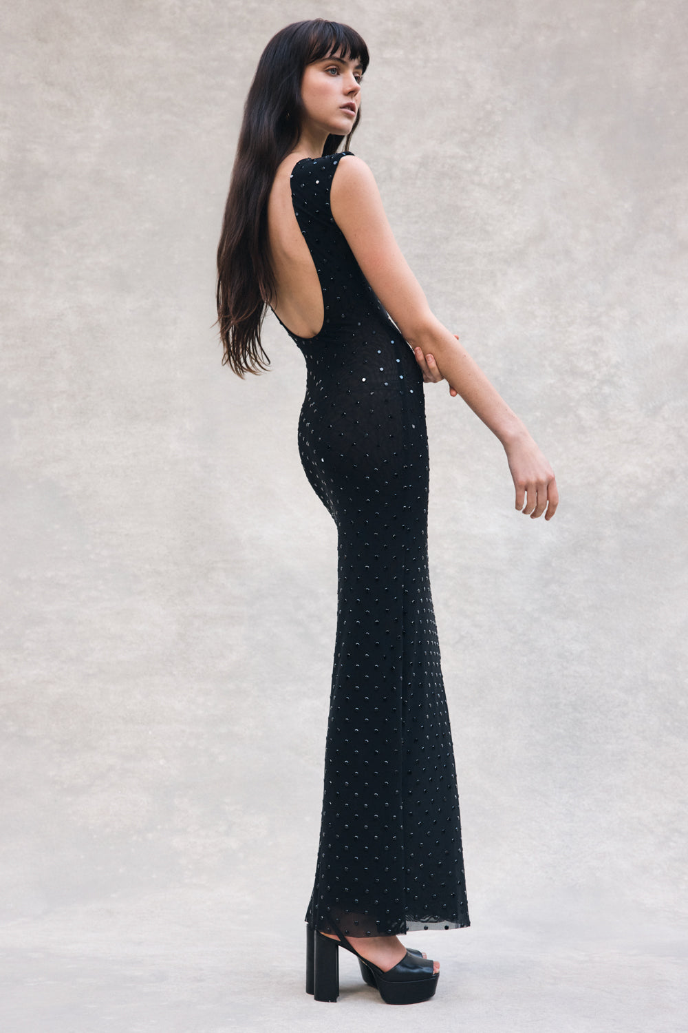 Samara Sleeveless Diamante Maxi Dress / Black | MESHKI | M Samara Sleeveless Diamante Maxi Dress / Black | MESHKI | M