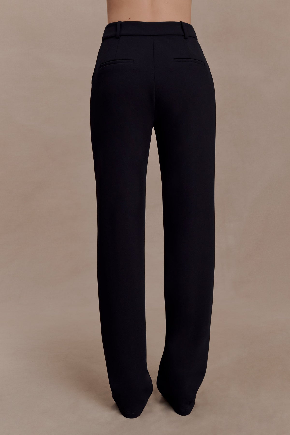 Maude Crepe Straight Leg Pants - Black