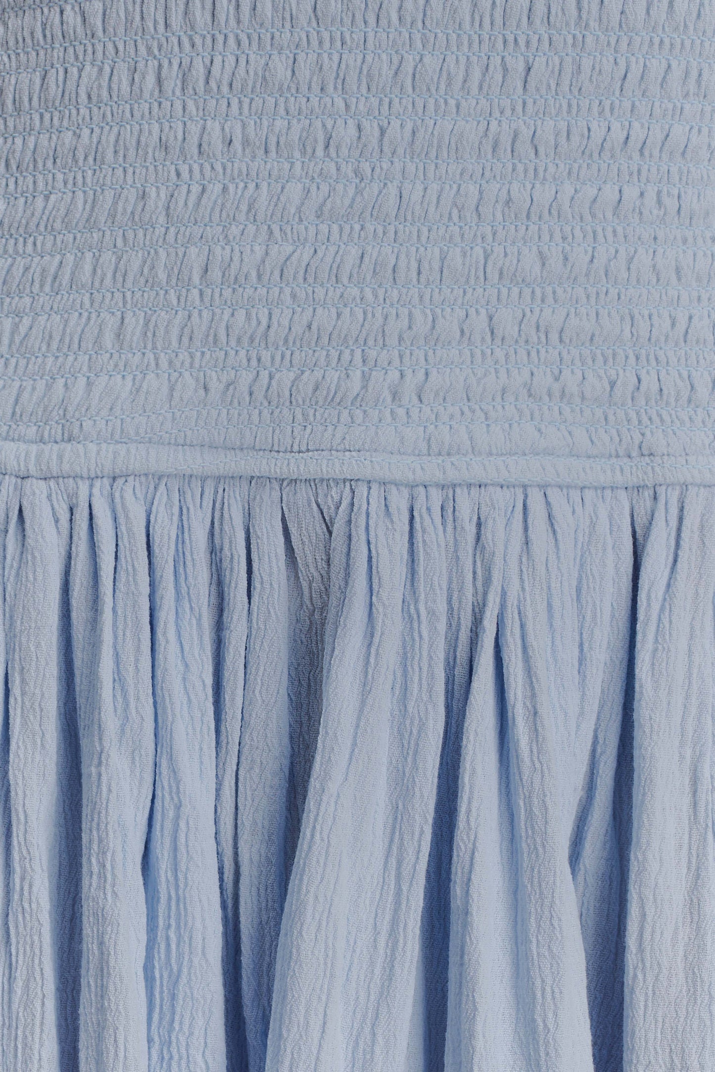 Maureen Cotton Shirring Maxi Dress - Powder Blue