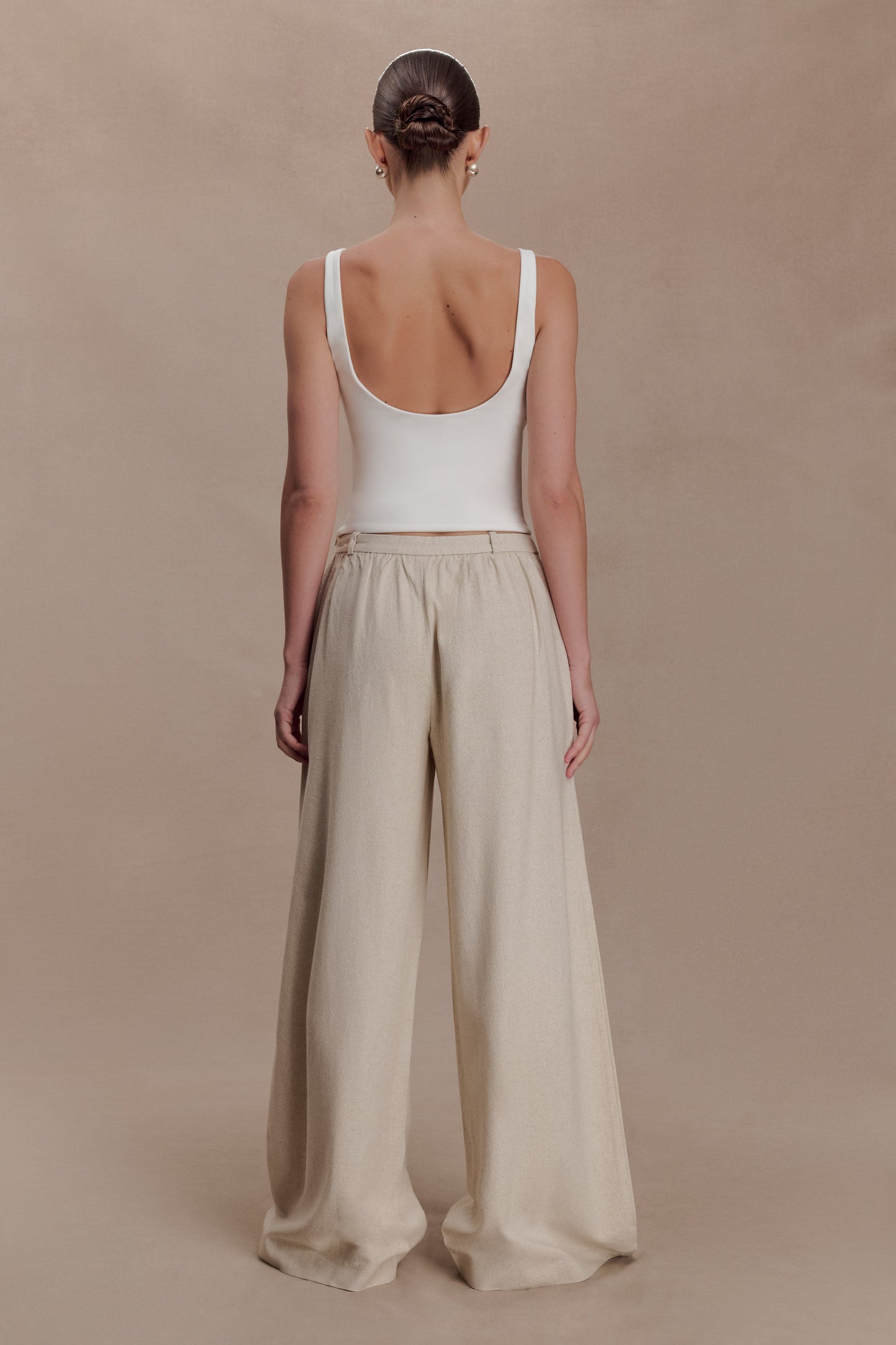 Gabby Straight Leg Linen Pants - Natural