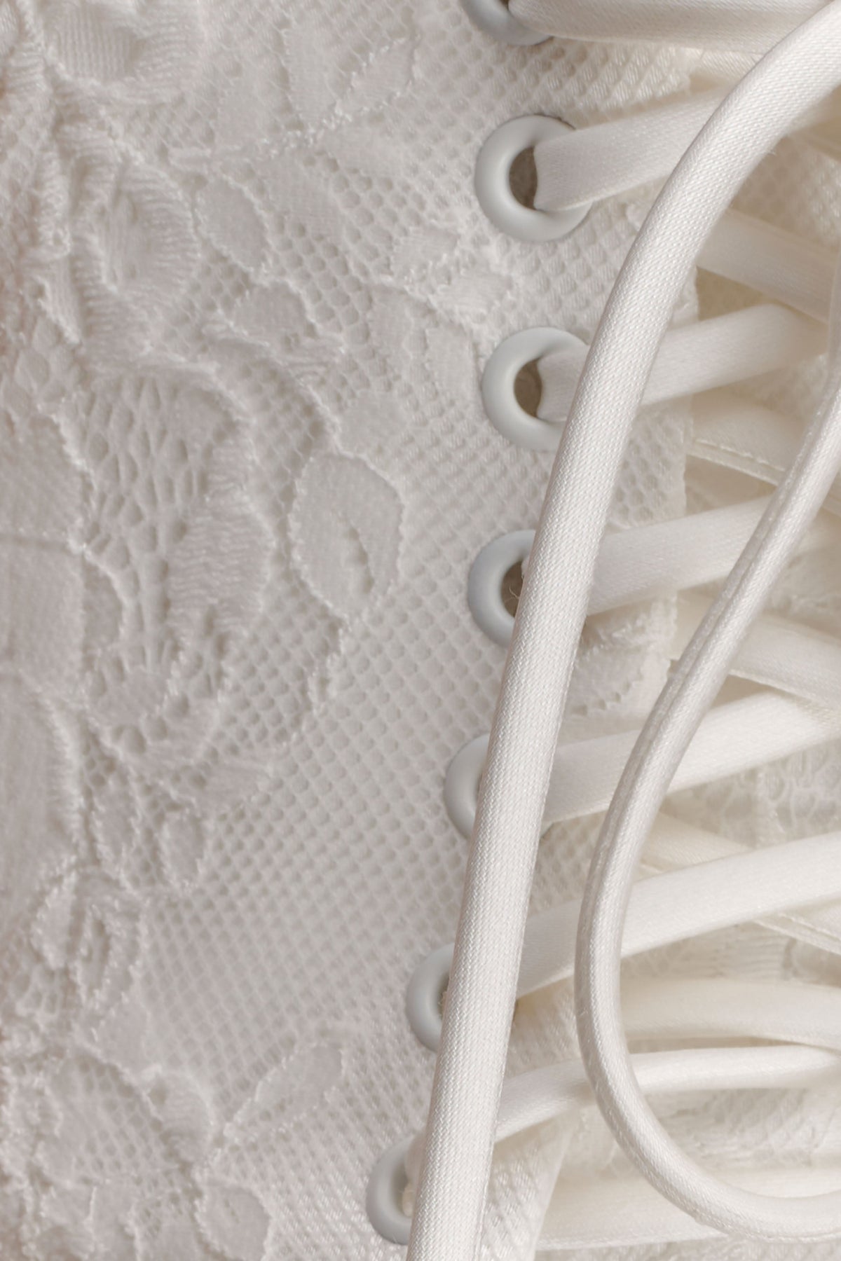 Camille Beaded Satin And Lace Corset Top - Ivory