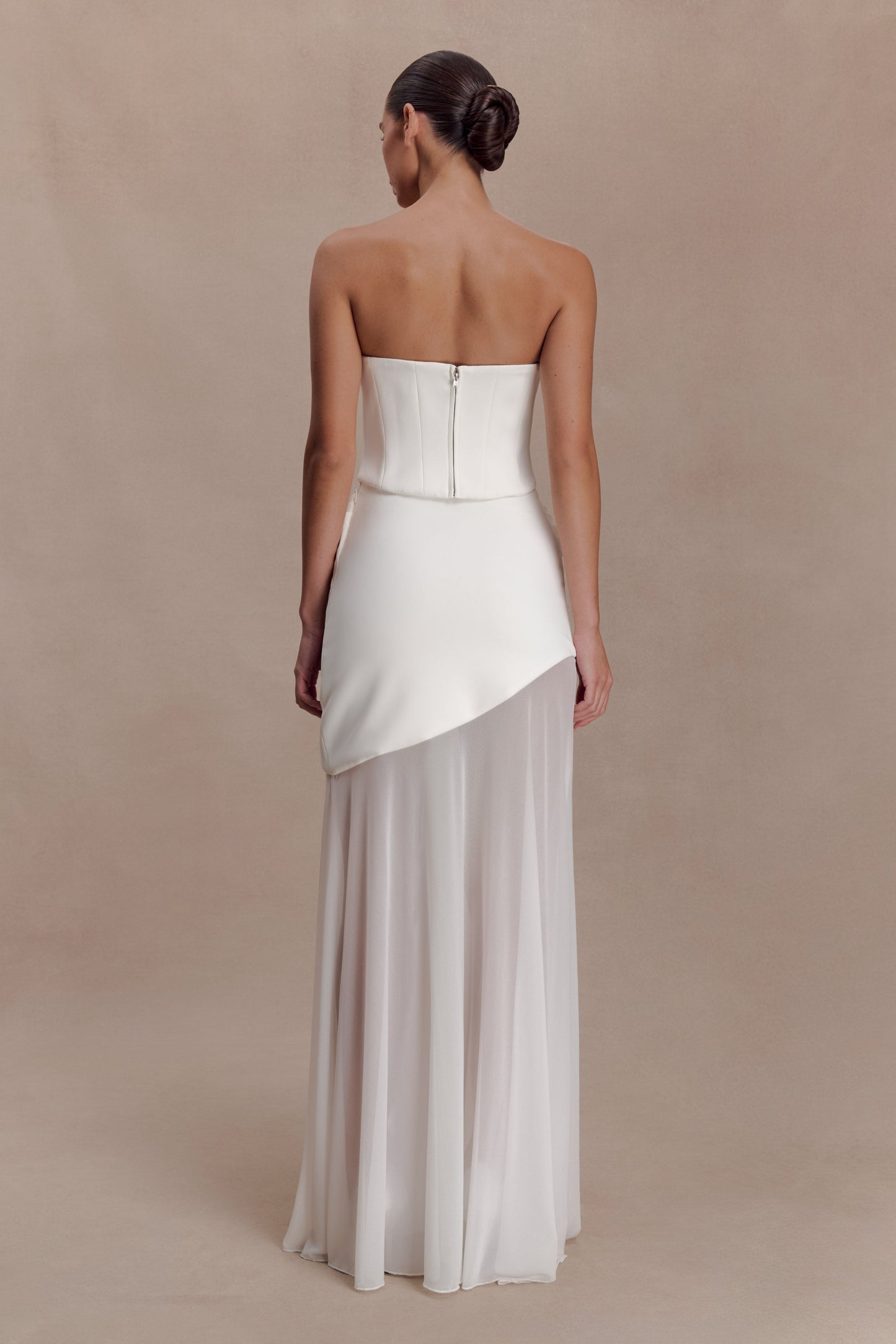 Karina Strapless Scuba Corset - White