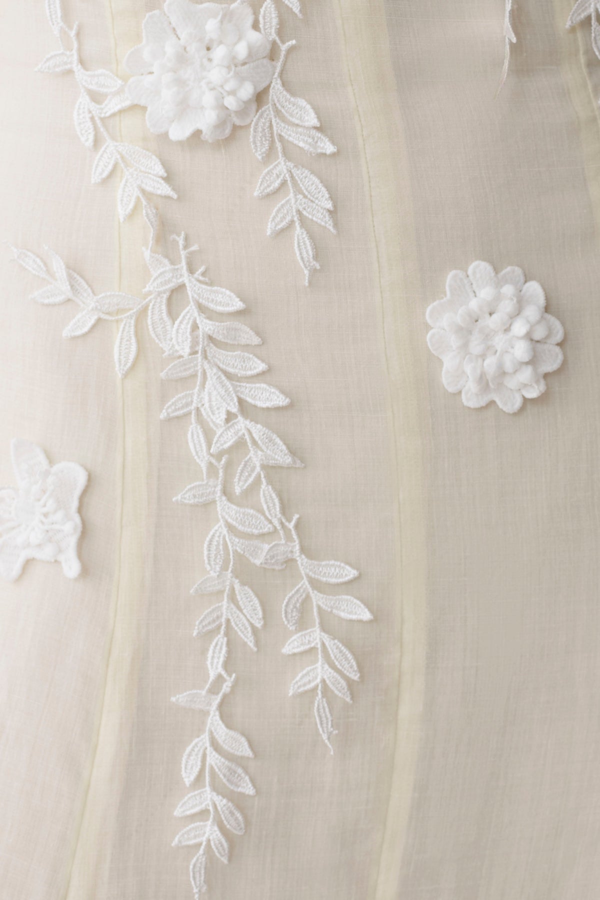 Odette Floral Lace Midi Dress - Buttermilk