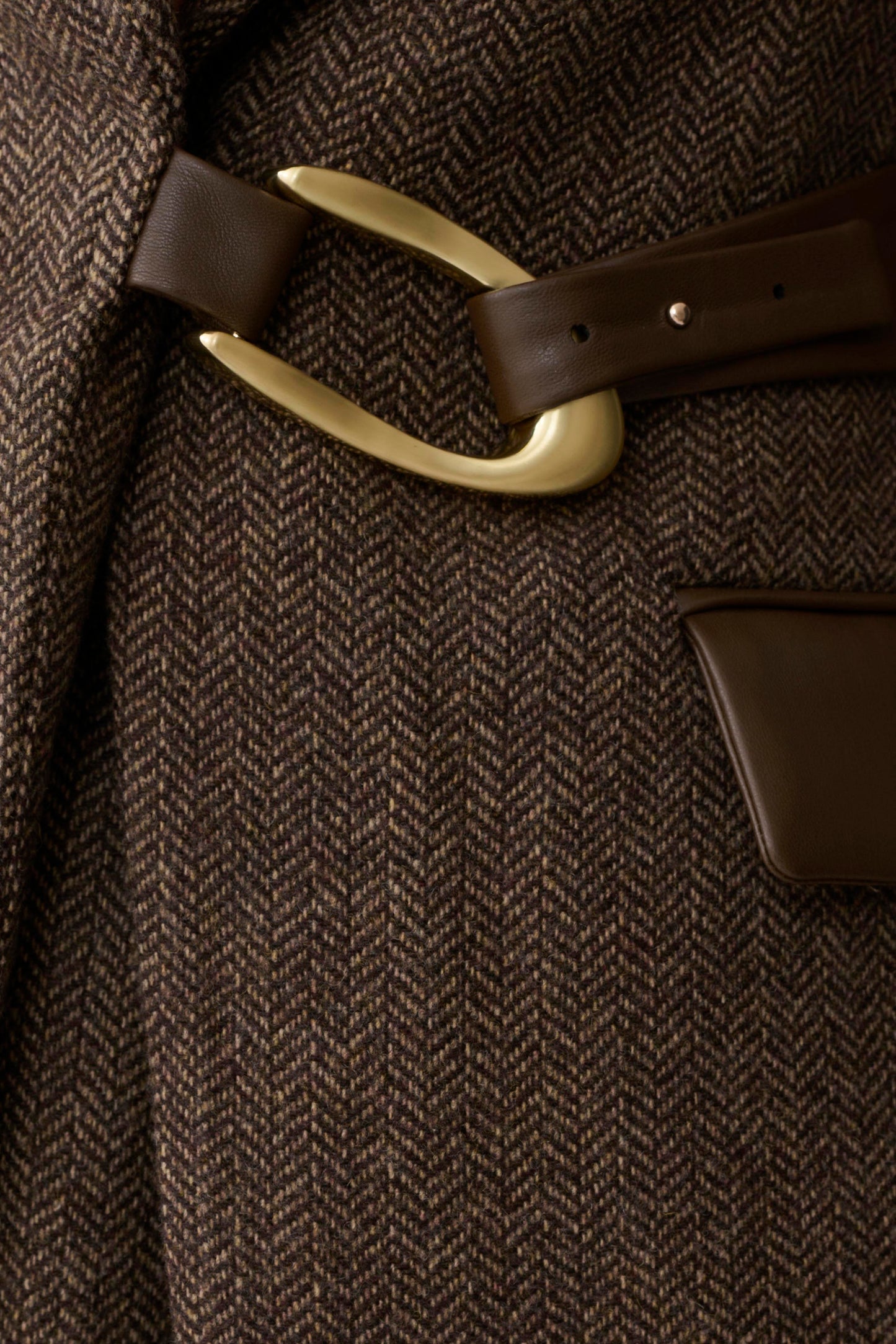 Romy Structured Blazer With Hardware - Herringbone