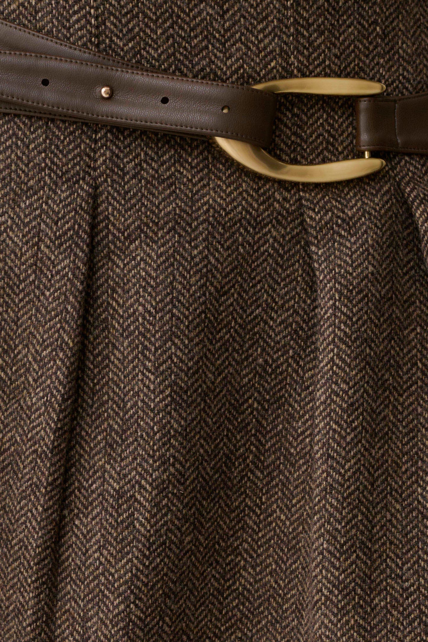 Romy Mini Skirt With Hardware - Herringbone