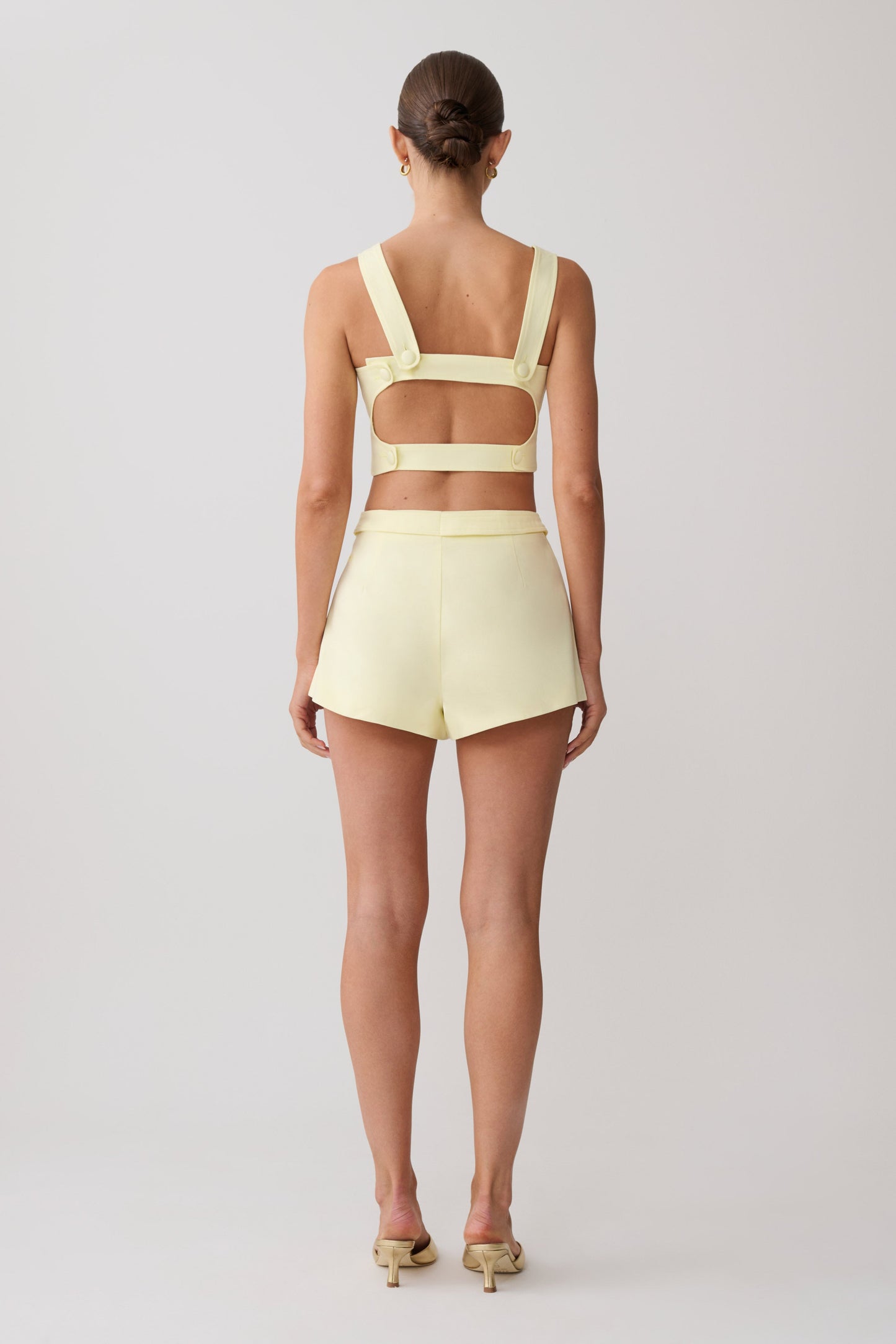 Josephine Cotton Shorts With Waistbands - Lemon