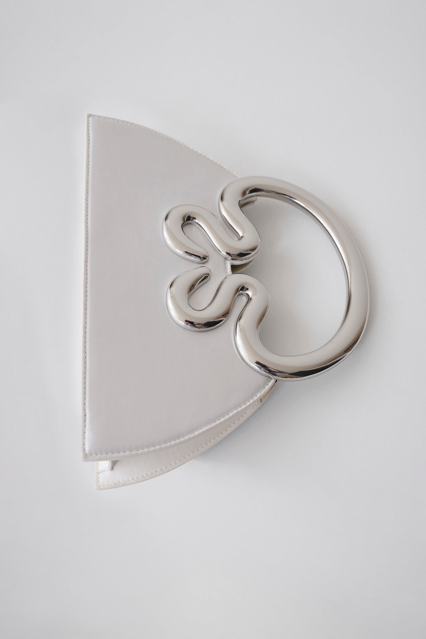 Elianne Satin Frame Clutch Bag - White