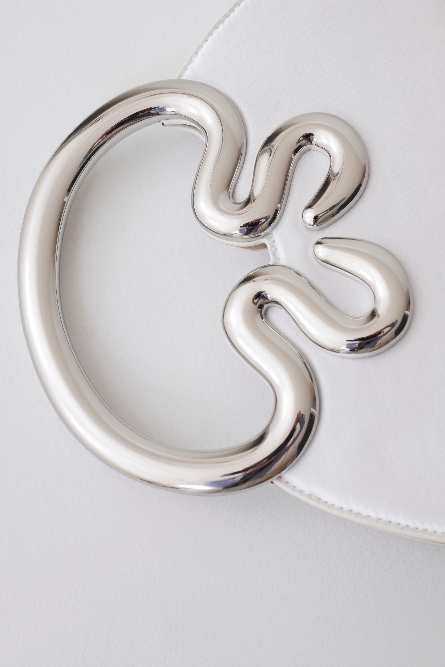 Elianne Satin Frame Clutch Bag - White